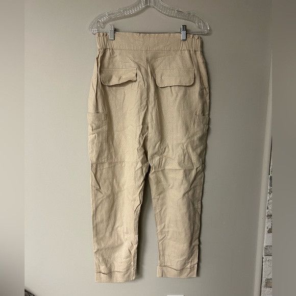 Zara Zara Khaki Linen Paper Bag Pants Size 27" / US 4 / IT 40 - 3 Thumbnail