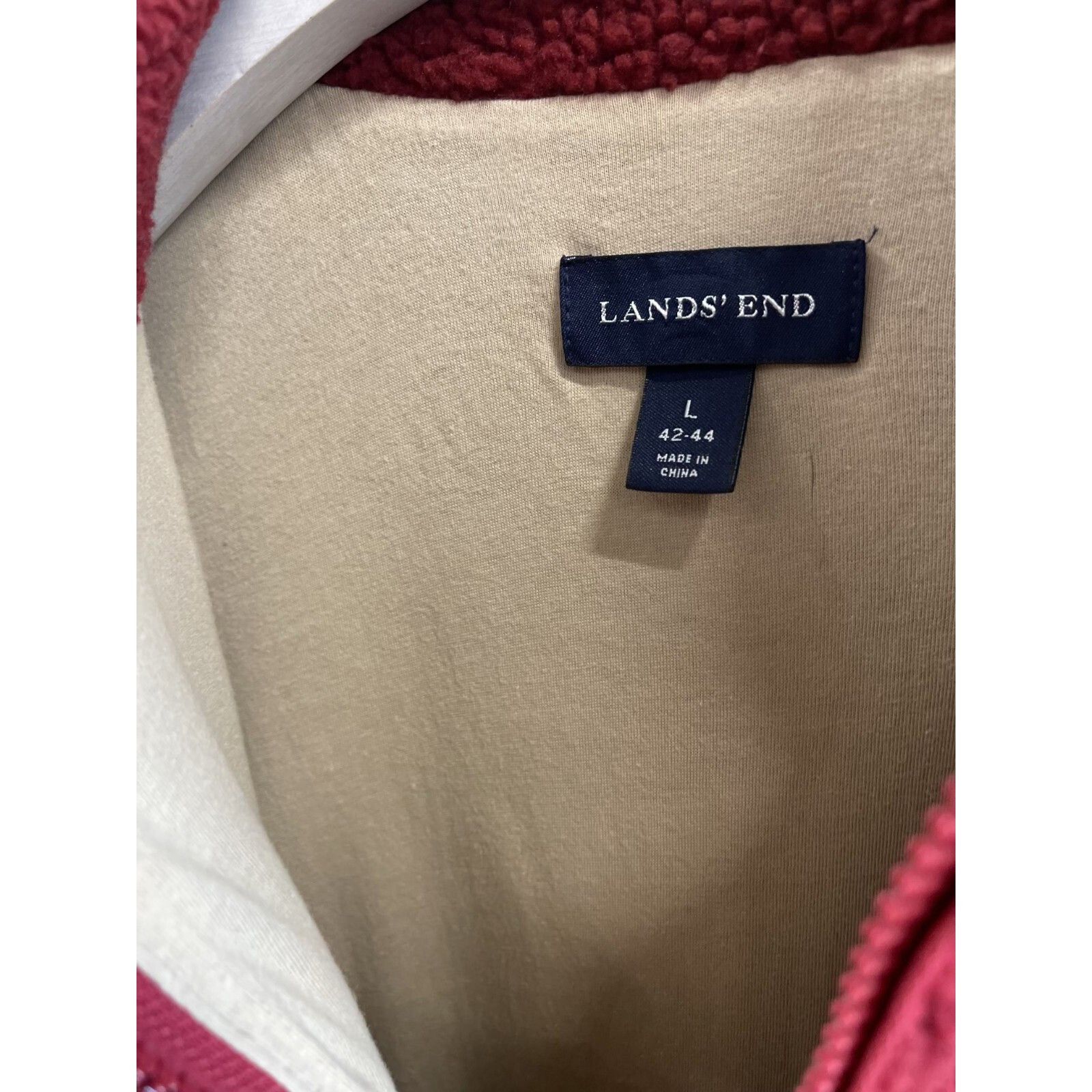 Lands' End VTG 90S Y2K RARE LANDS END 1/4 ZIP PULL OVER RED DEEP PILL S Size US L / EU 52-54 / 3 - 5 Thumbnail