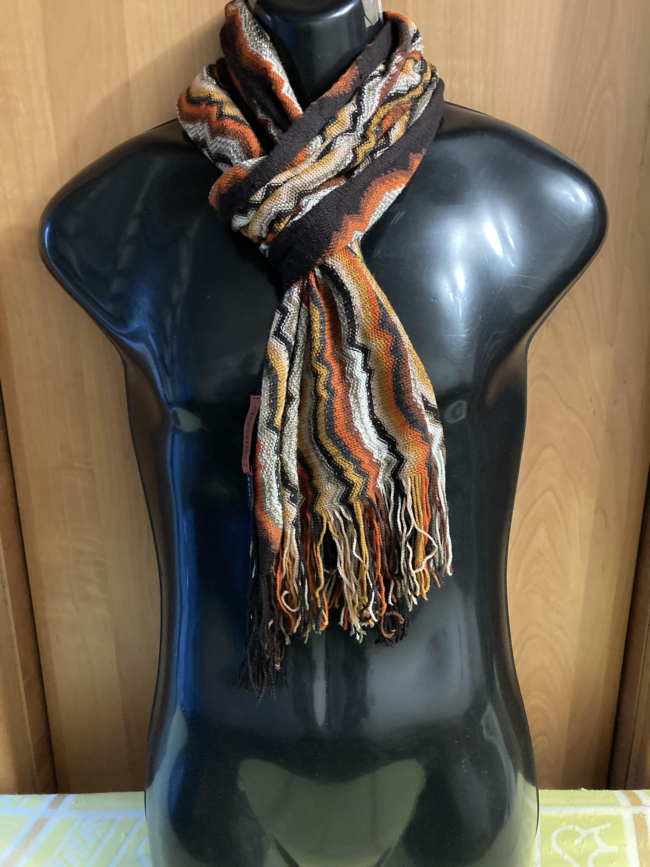 Missoni Missoni Zig Zag Wave Fine Knit Fringe Scarf Art Streetwear Size ONE SIZE - 1 Thumbnail