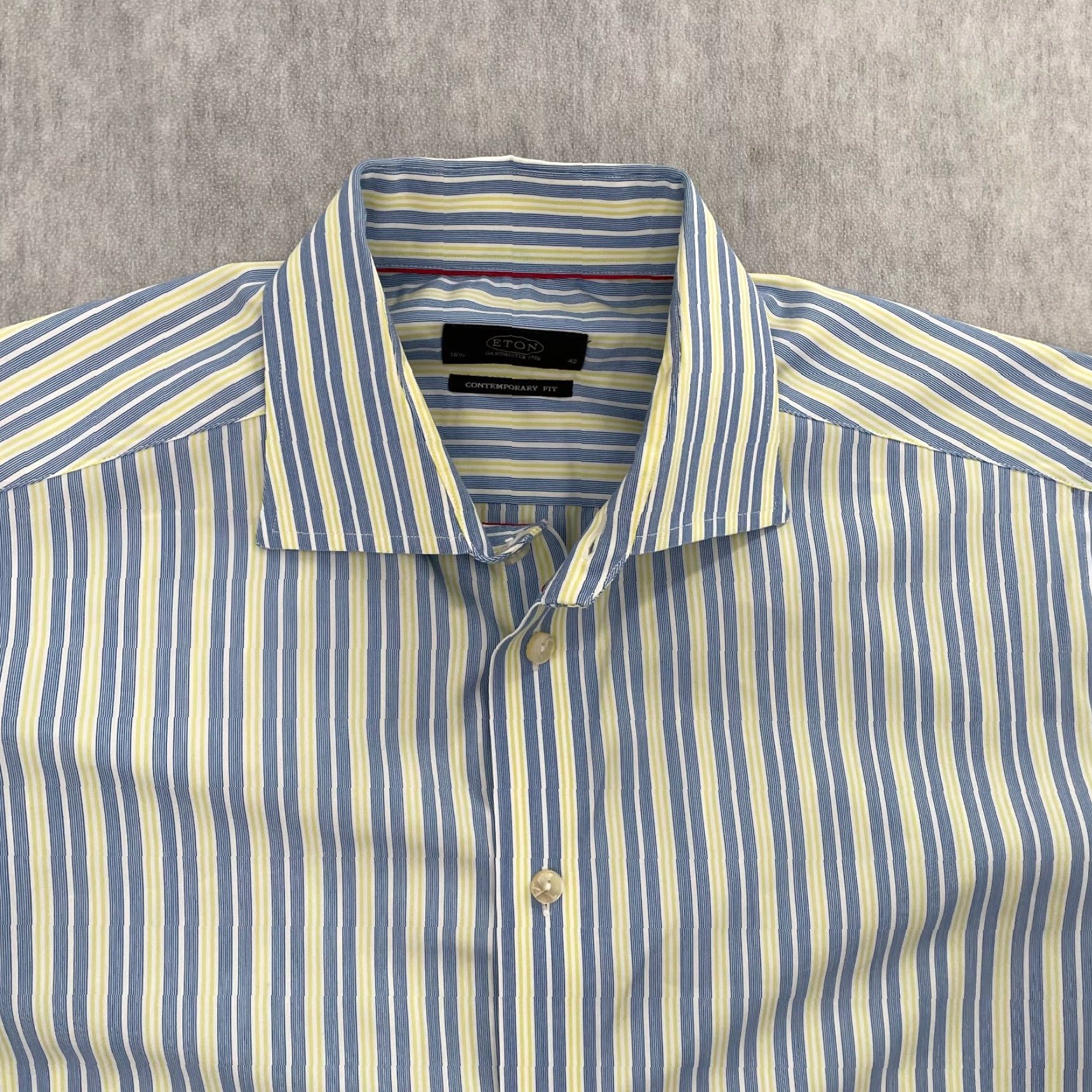 Eton VINTAGE Eton Dress Shirt Men 16.5 Blue Stripe Long Sleeve Button Up Business Casual Formal Size US L / EU 52-54 / 3 - 3 Thumbnail