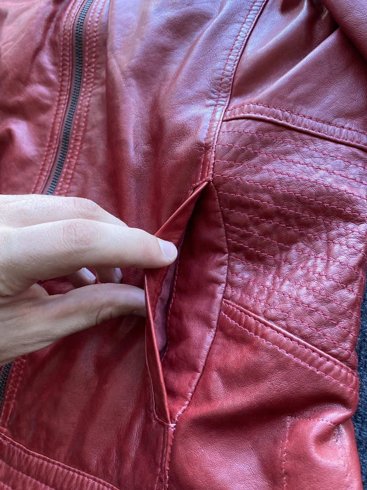 Other 🔥Opium Punk Gothic Red Leather Jacket q-21 Xl Size XL / US 12-14 / IT 48-50 - 21 Thumbnail