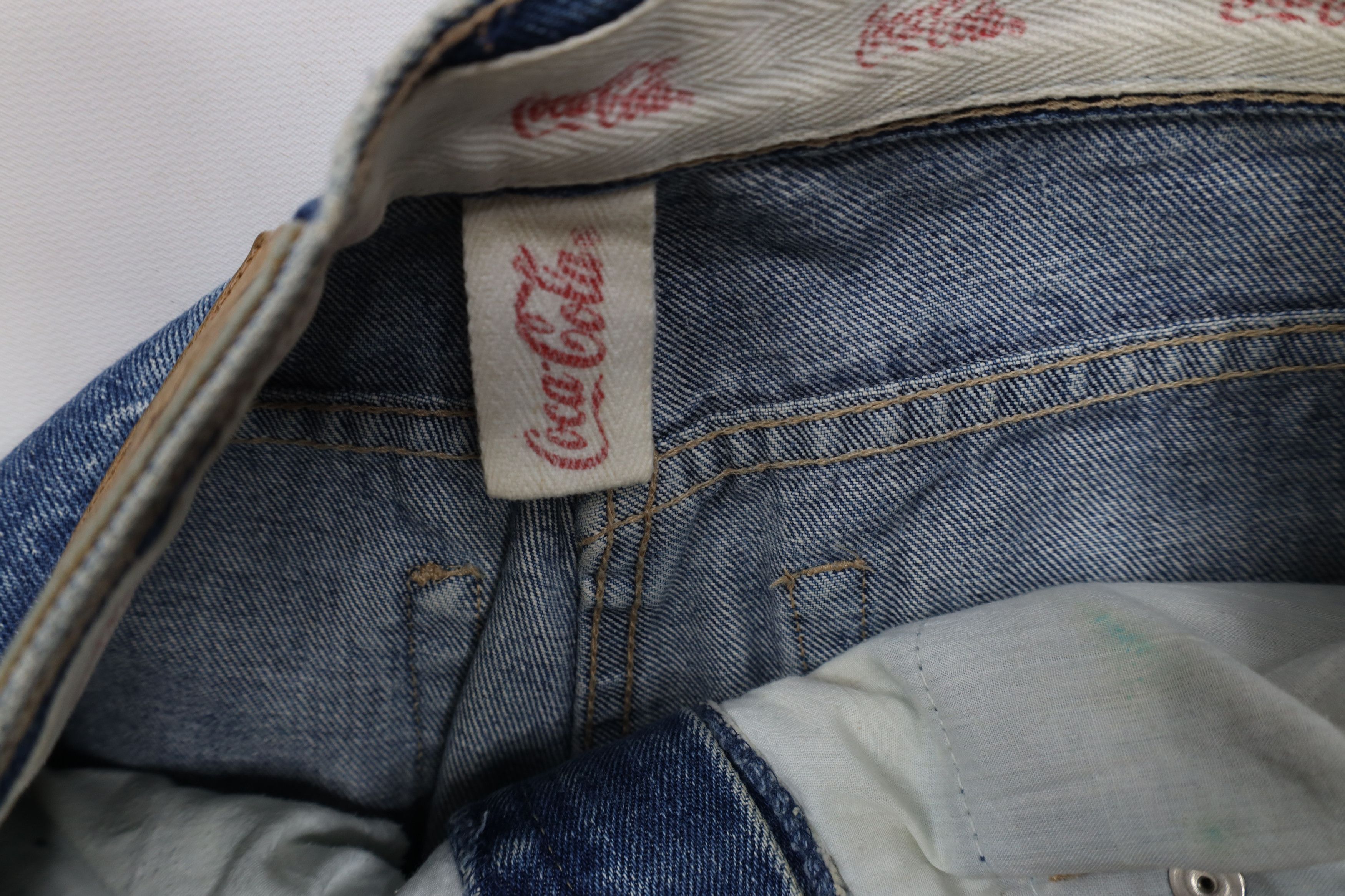 Vintage Vintage 90s Coca Cola Spell Out Straight Leg Denim Jeans Size 36" / US 14 / IT 50 - 9 Thumbnail