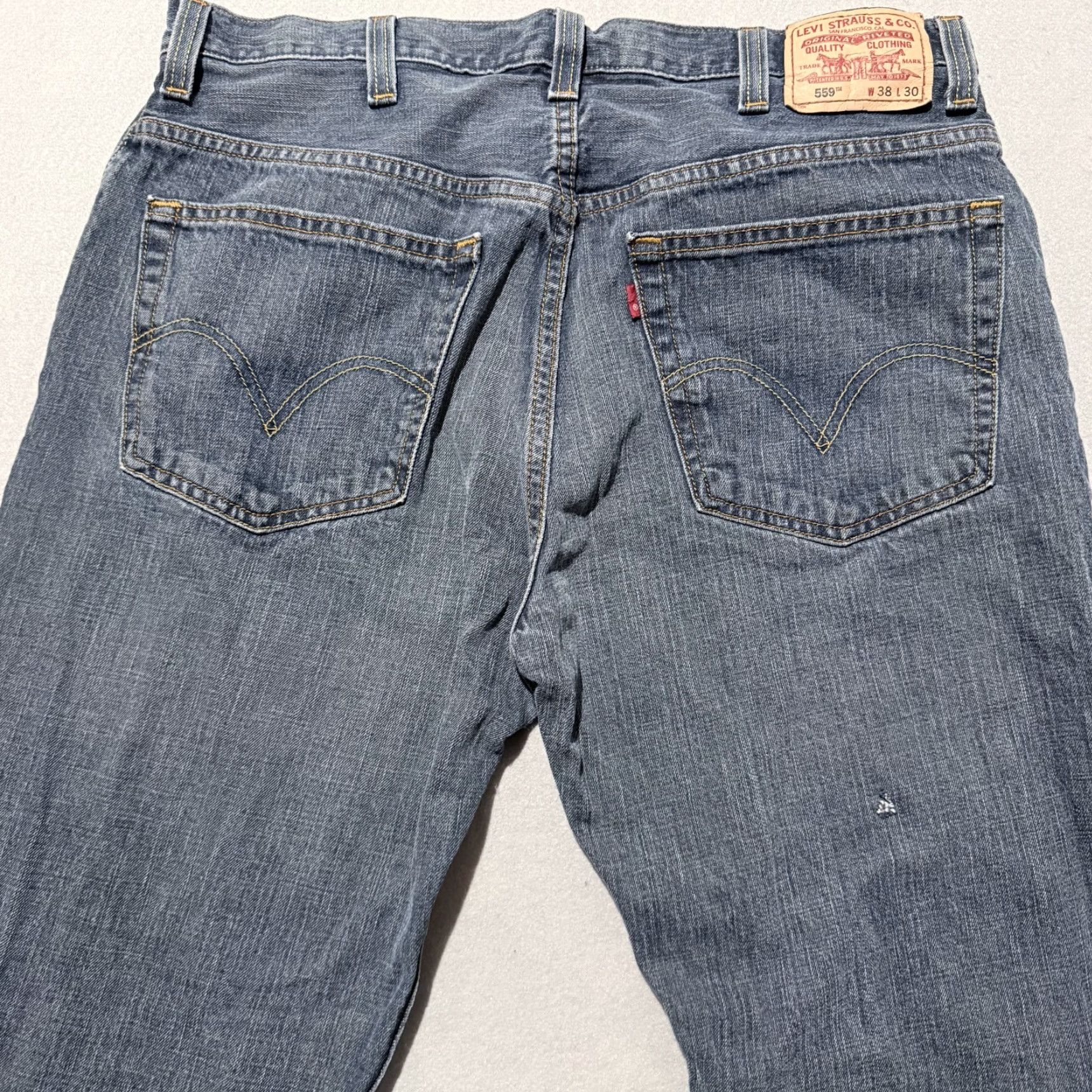 Levi's Levi's 559 Straight Jeans Men Blue Denim Mid Rise Pockets Relaxed Fit 38x30 Jeans Size US 38 / EU 54 - 4 Thumbnail