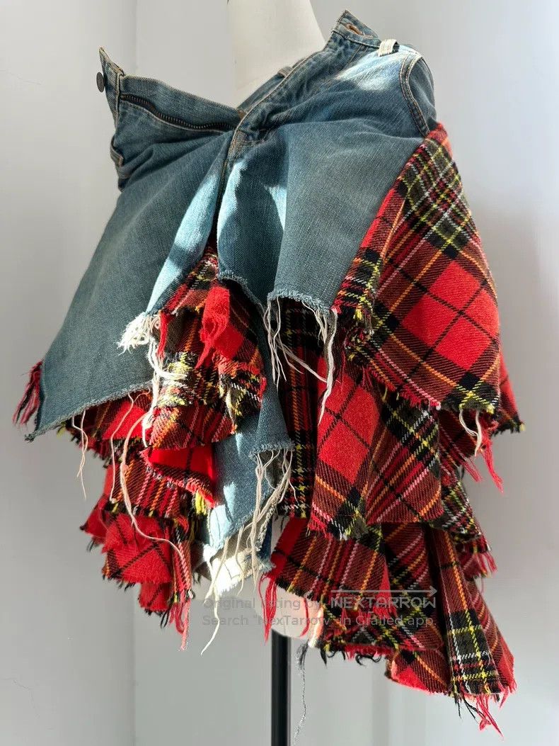 Junya Watanabe Junya Watanabe size M Heavy Plaid Patchwork Denim Skirt Size 23" - 9 Thumbnail
