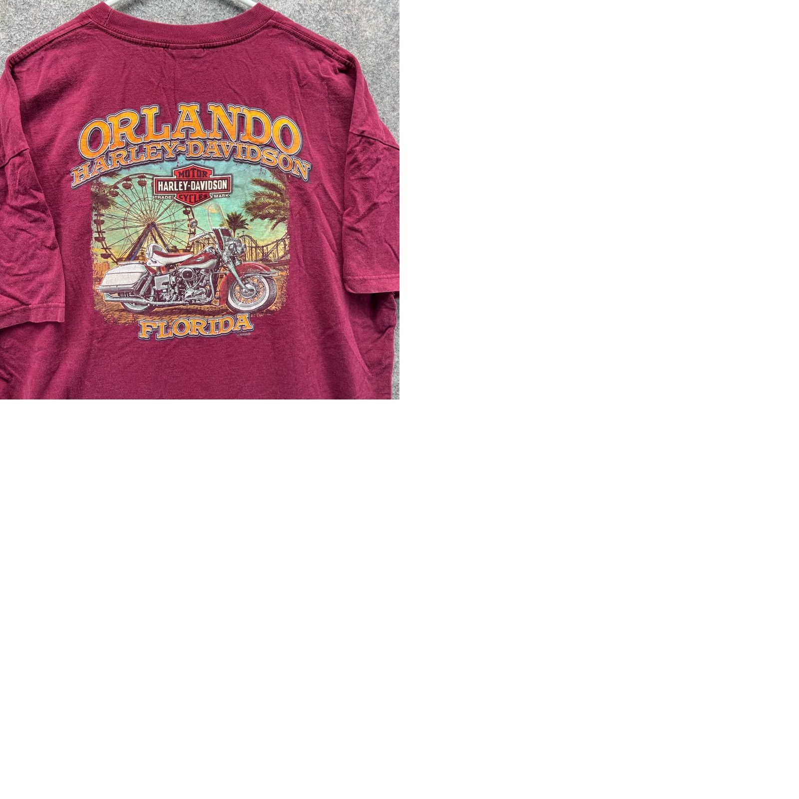Harley Davidson VINTAGE Harley-Davidson Shirt Mens 2XL Burgundy Crewneck Short Sleeve T-Shirt Logo All Seasons Fall Spring Summer Winter Mens Size US XXL / EU 58 / 5 - 9 Thumbnail