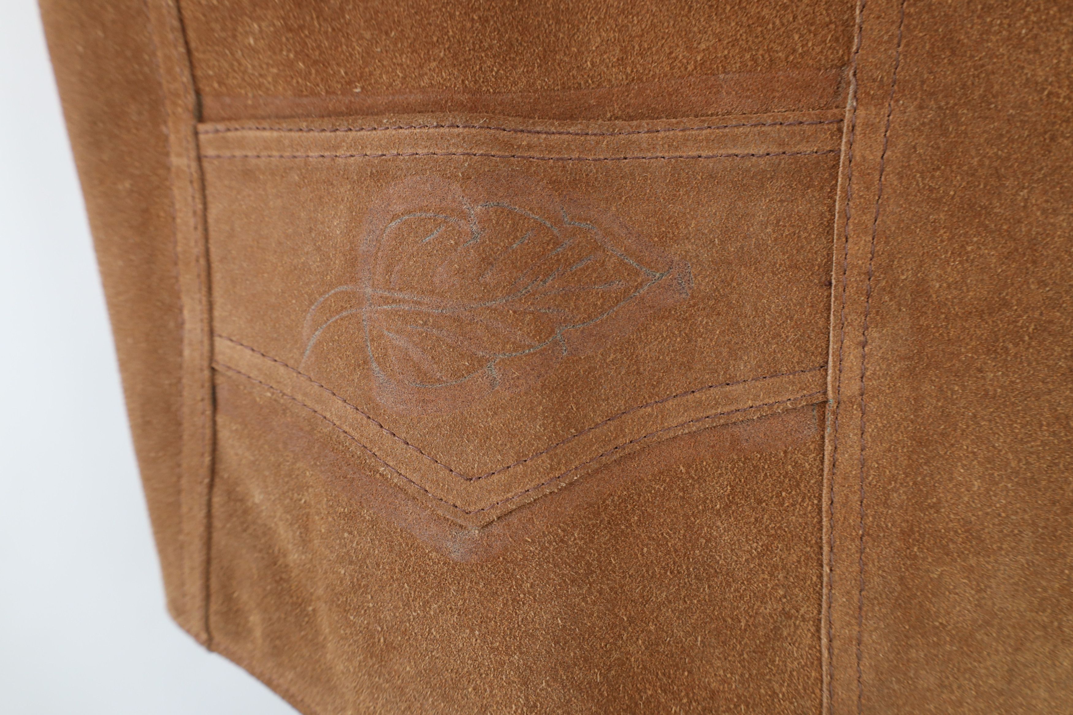 Vintage Vintage 70s Streetwear Horse Suede Leather Vest Jacket USA Size US XL / EU 56 / 4 - 6 Thumbnail