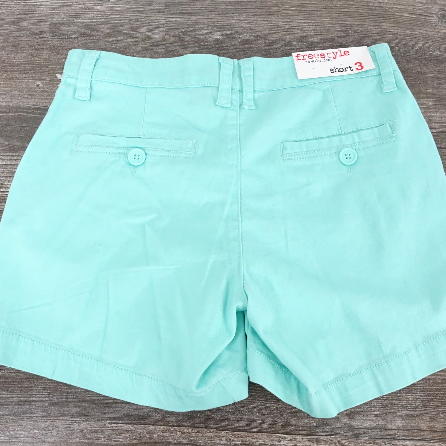 Vintage Vintage Freestyle Revolution Women's Teal Plaid Flat Front Chino Shorts Size 3 Casual Summer Size 26" / US 2 / IT 38 - 3 Thumbnail