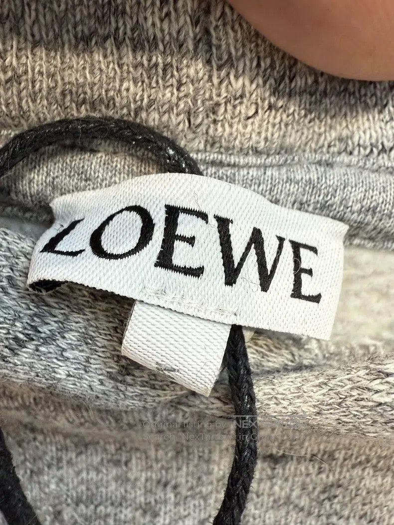 Loewe Loewe Gray embroidered logo long hoodie sweatshirt Size US M / EU 48-50 / 2 - 4 Thumbnail