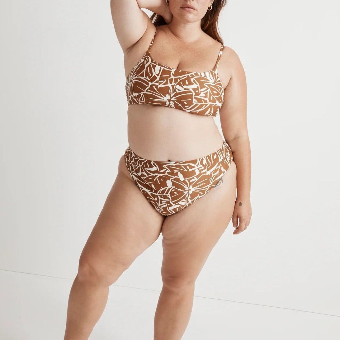 Madewell MADEWELL Plus Tie-Back Bikini Top in Abstract Flora Size 4X Size ONE SIZE - 3 Thumbnail