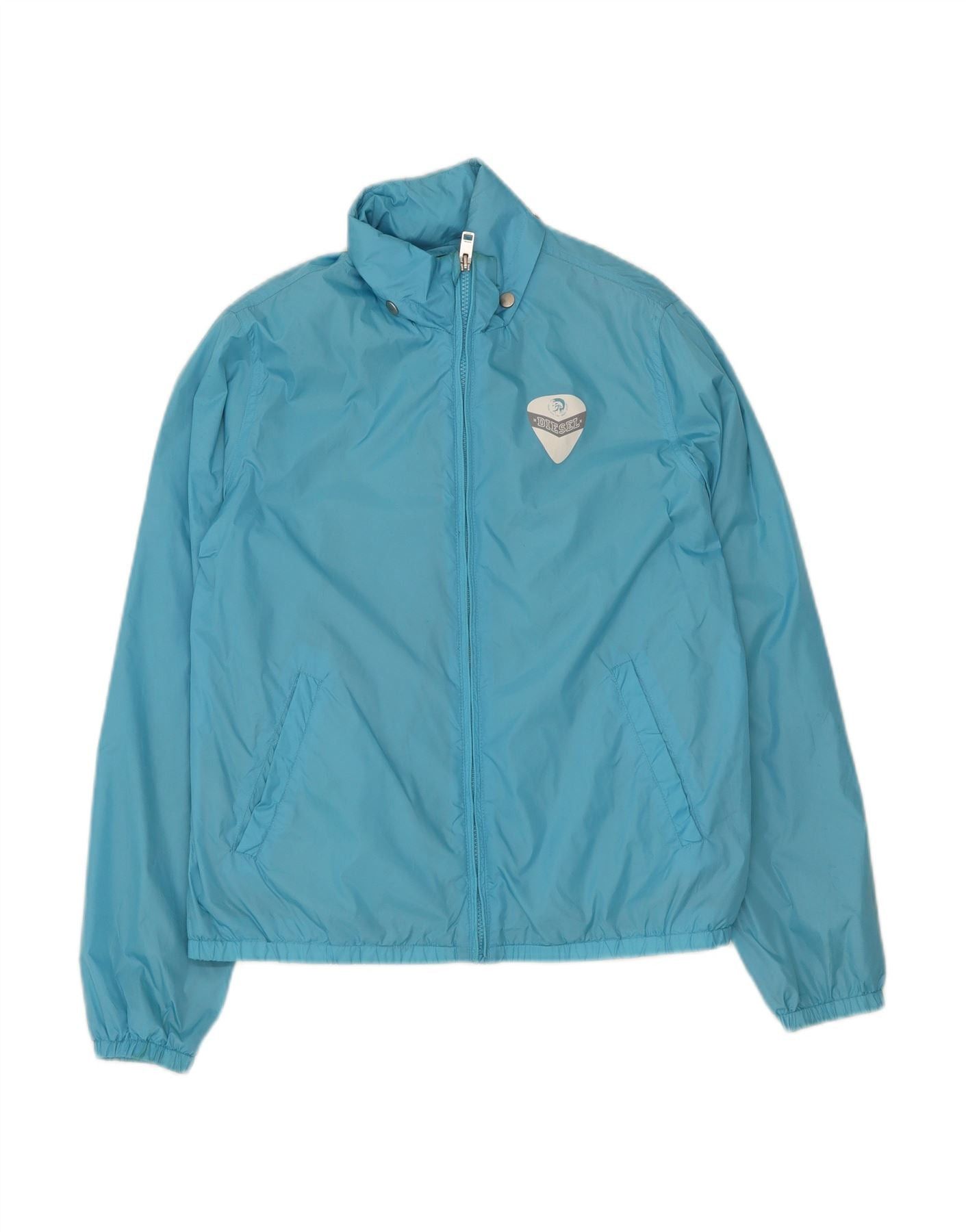 Diesel Boys Graphic Windbreaker Jacket 15-16 Years Blue Nylon Size XL / US 12-14 / IT 48-50 - 1 Thumbnail