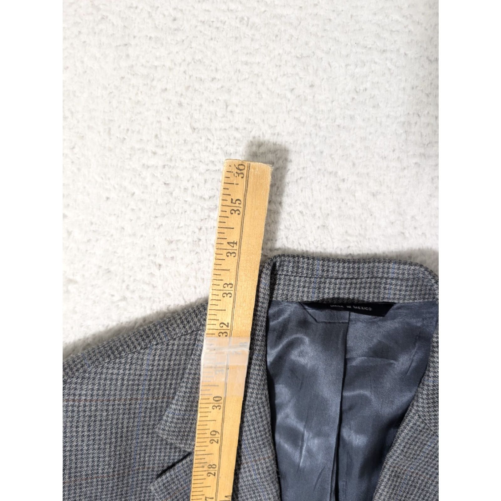 Brooks Brothers Brooks Brothers Blazer Mens 41R Wool/Silk Houndstooth Blue Gray Single-Breasted Notch Lapel 42 Chest Regular Fit Sports Coat Size 42R - 3 Thumbnail