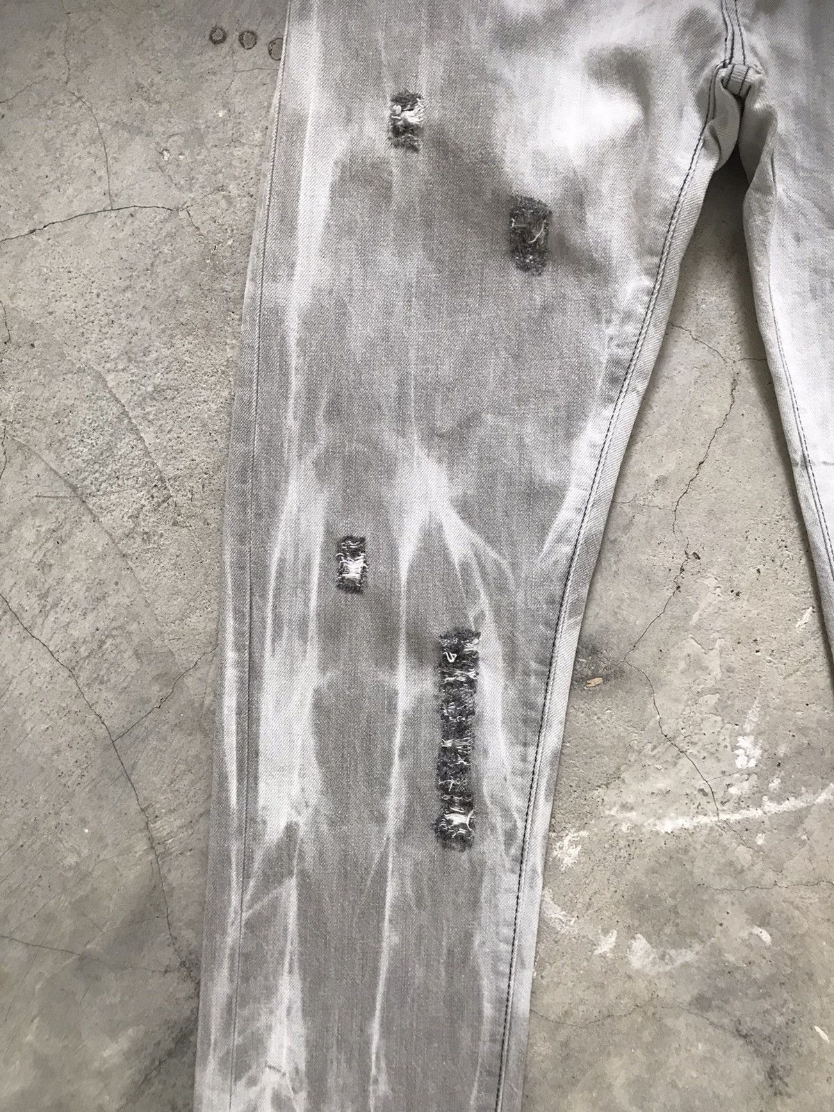 Japanese Brand S’EXPRIMER by Yuta Hosokawa Ripped Tall Slim Denim Jeans Size US 28 / EU 44 - 6 Thumbnail