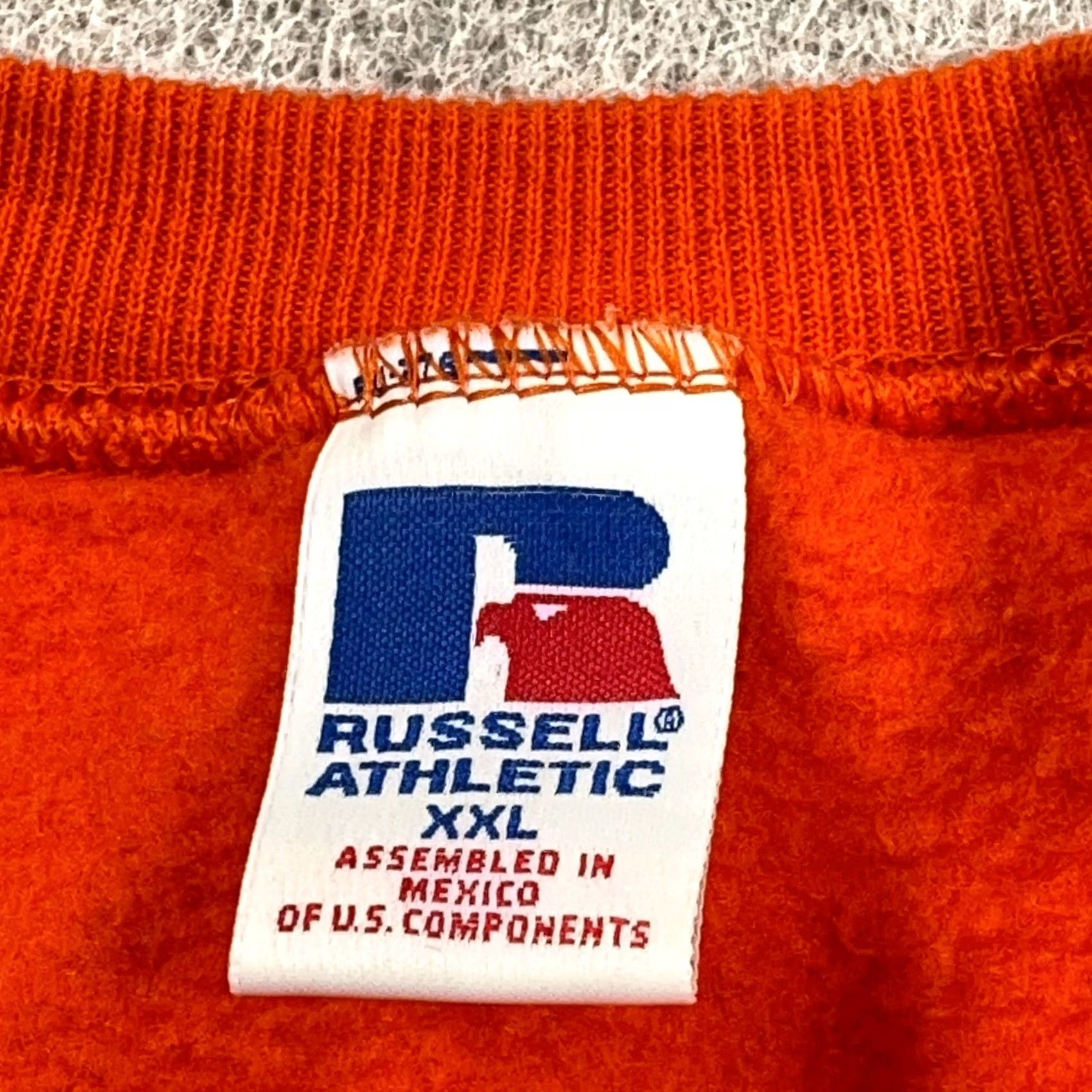 Russell Athletic VINTAGE Russell Sweatshirt XXL Orange Crew Neck Sweater Blank 90s Y2K 50/50 Men Size US XXL / EU 58 / 5 - 3 Thumbnail