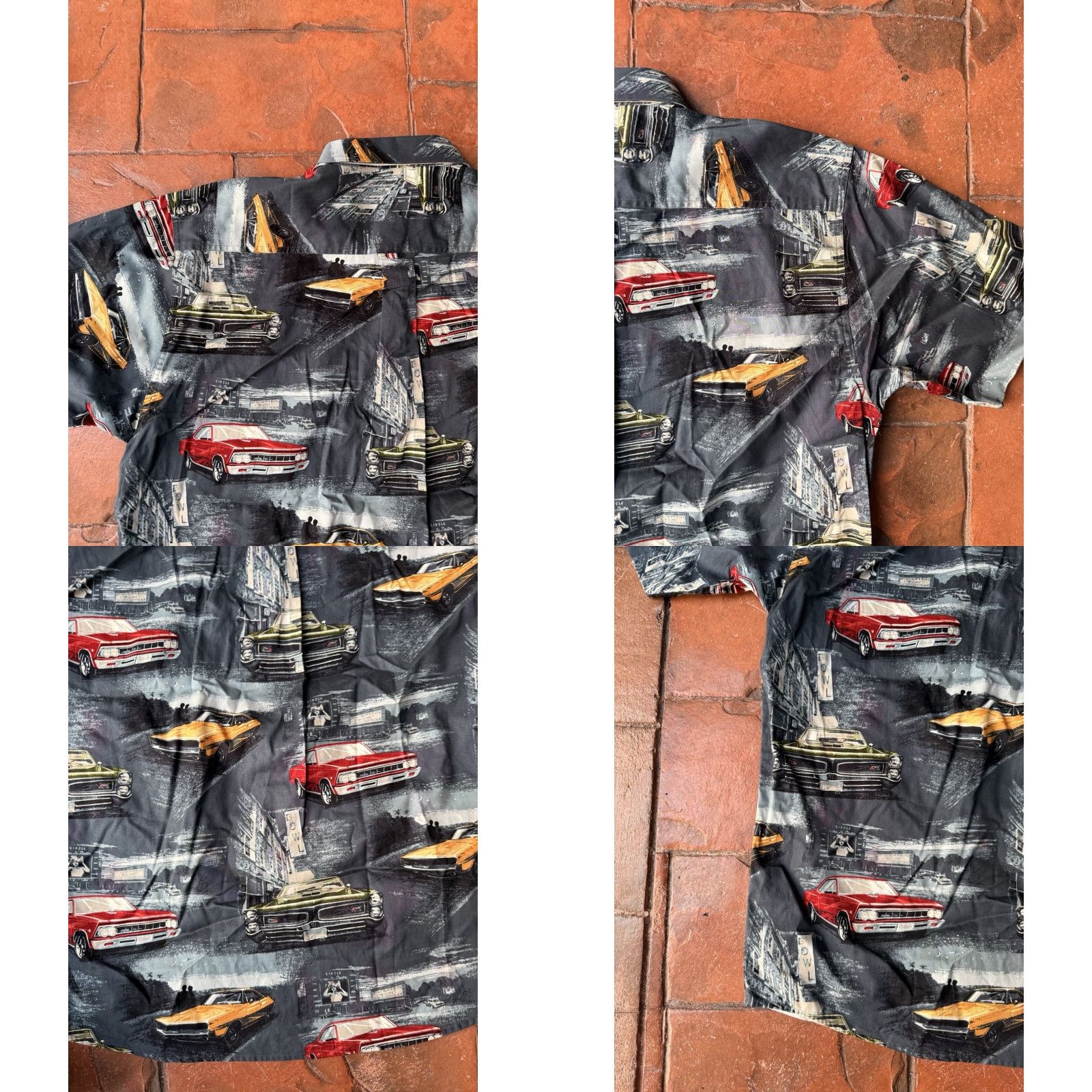 ALOHAS NWT Clearwater Outfitters Hawaiian Shirt Men Large Aloha Cars Graphic Print Short Sleeve Button-Up Collared Size US L / EU 52-54 / 3 - 8 Thumbnail
