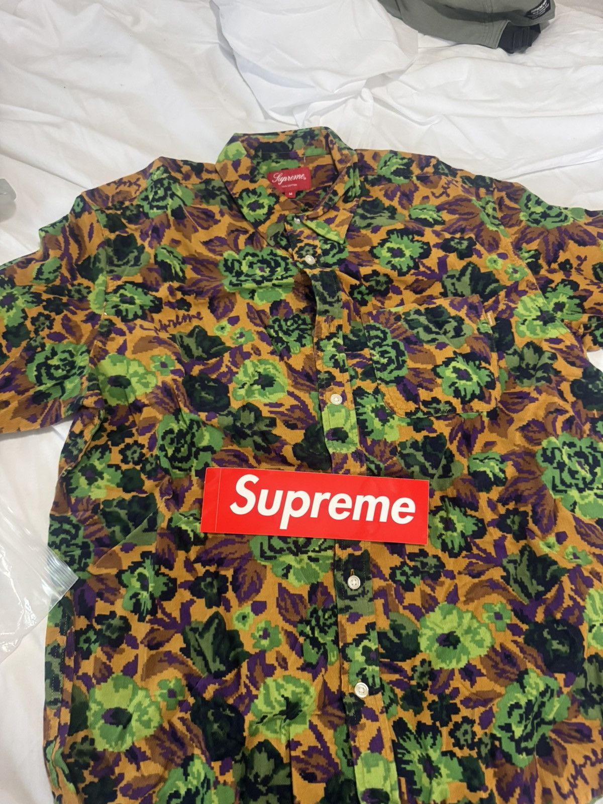 Supreme Digi Floral corduroy Shirt “Gold” Size US M / EU 48-50 / 2 - 3 Thumbnail