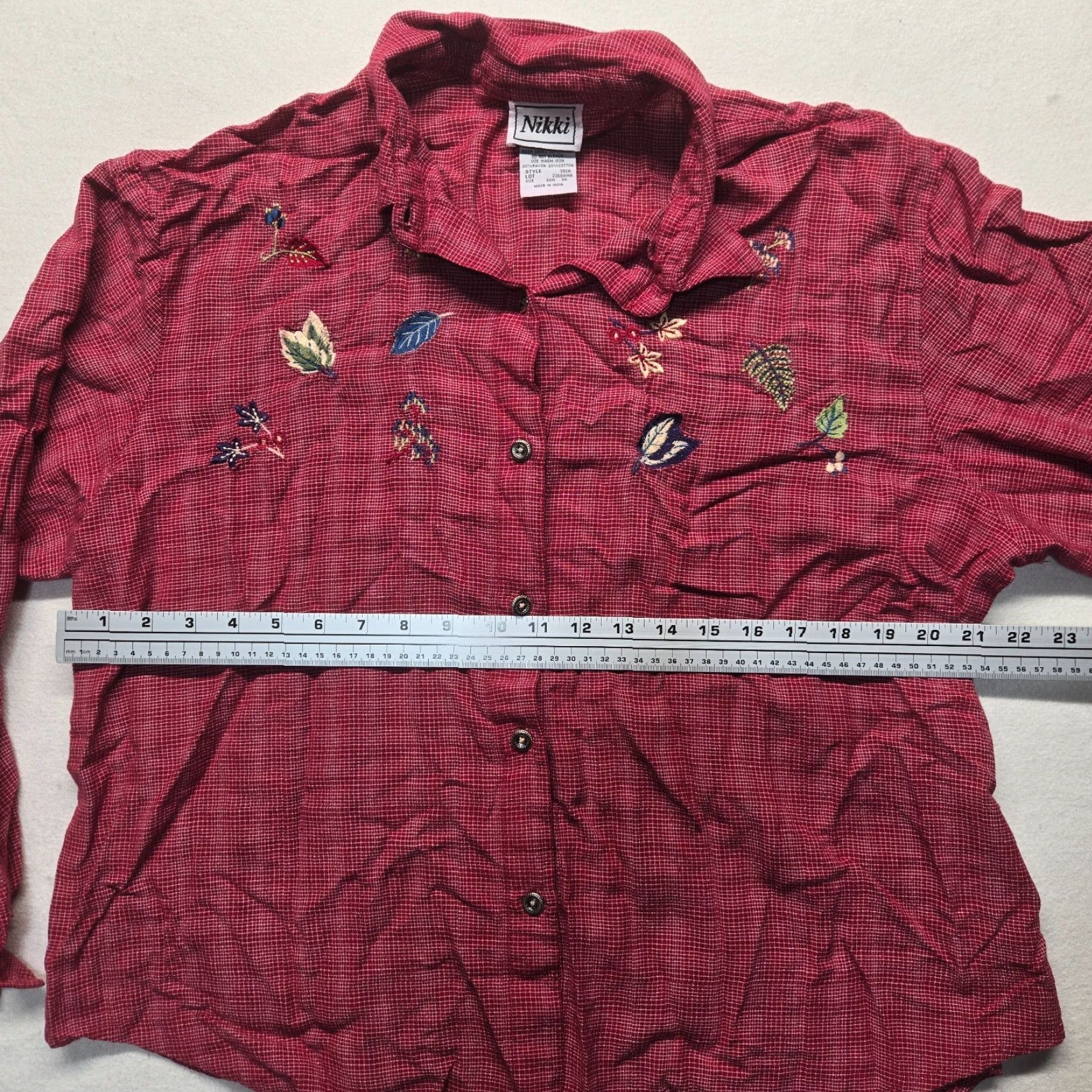Vintage Nikki Shirt Adult Women Button-Up Western Plaid Long Sleeve 20W Red Cotton Blend Casual Workwear Western Womens Size 3XL / US 20-22 - 5 Thumbnail