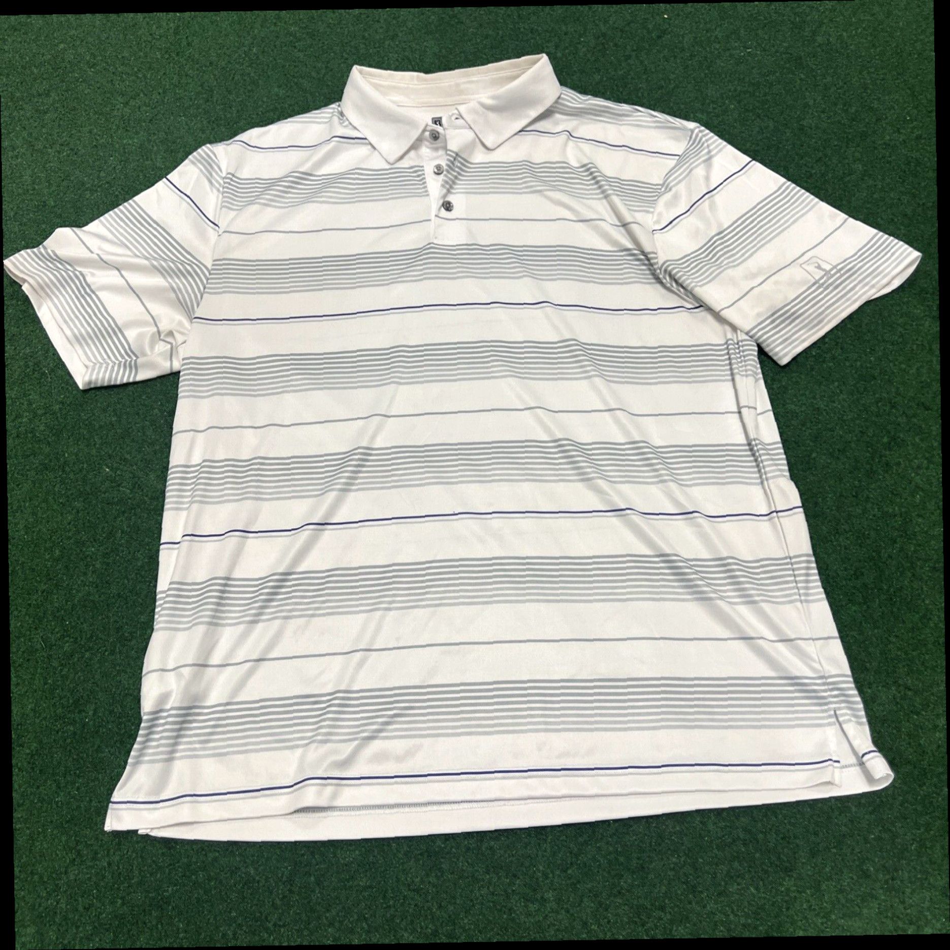 PGA Tour PGA Tour Polo Shirt Men XL White Blue Striped Pro Series Athletic Fit Golfing Size US XL / EU 56 / 4 - 1 Thumbnail