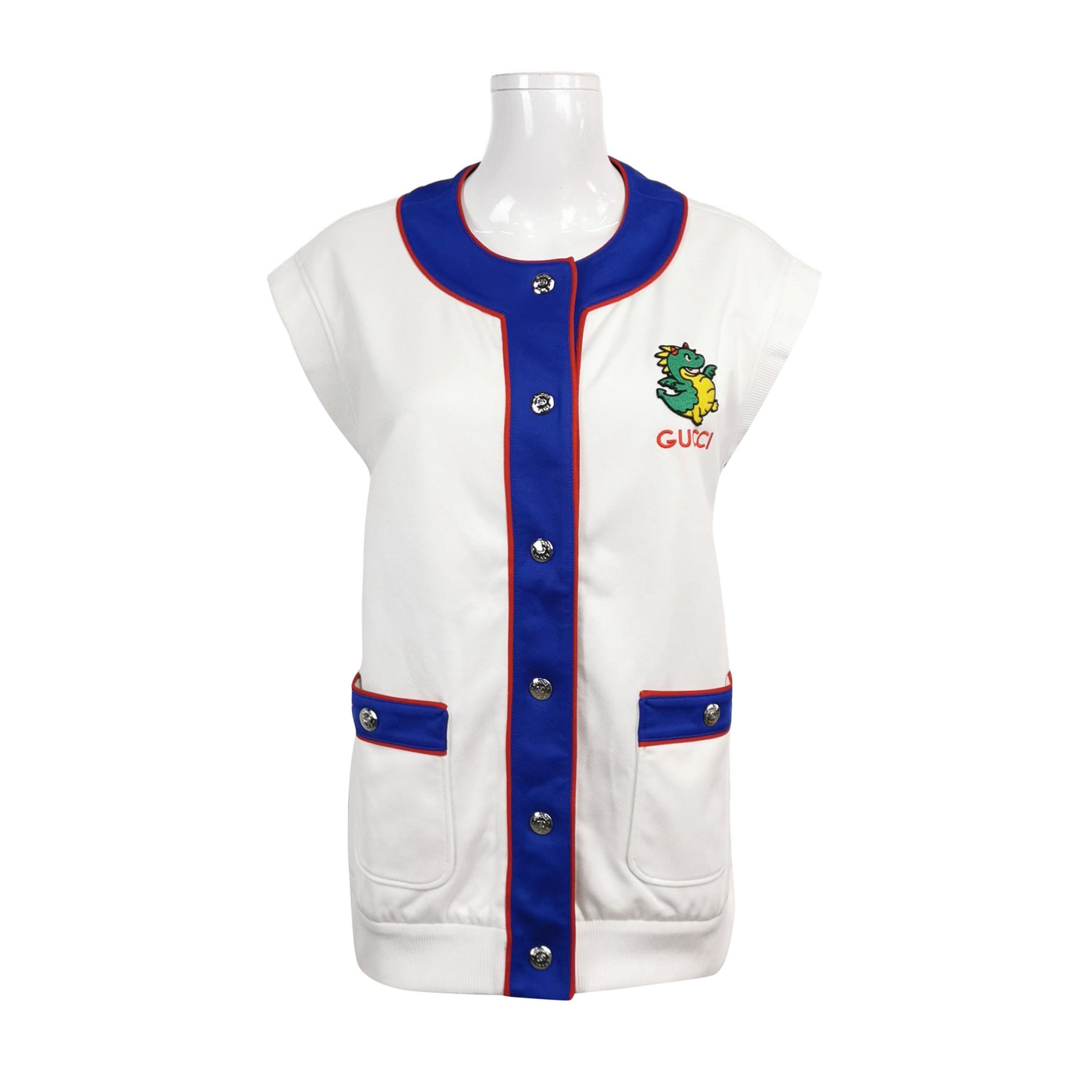 Gucci Gucci White Dragon Patch Sleeveless Vest Size S / US 4 / IT 40 - 1 Thumbnail
