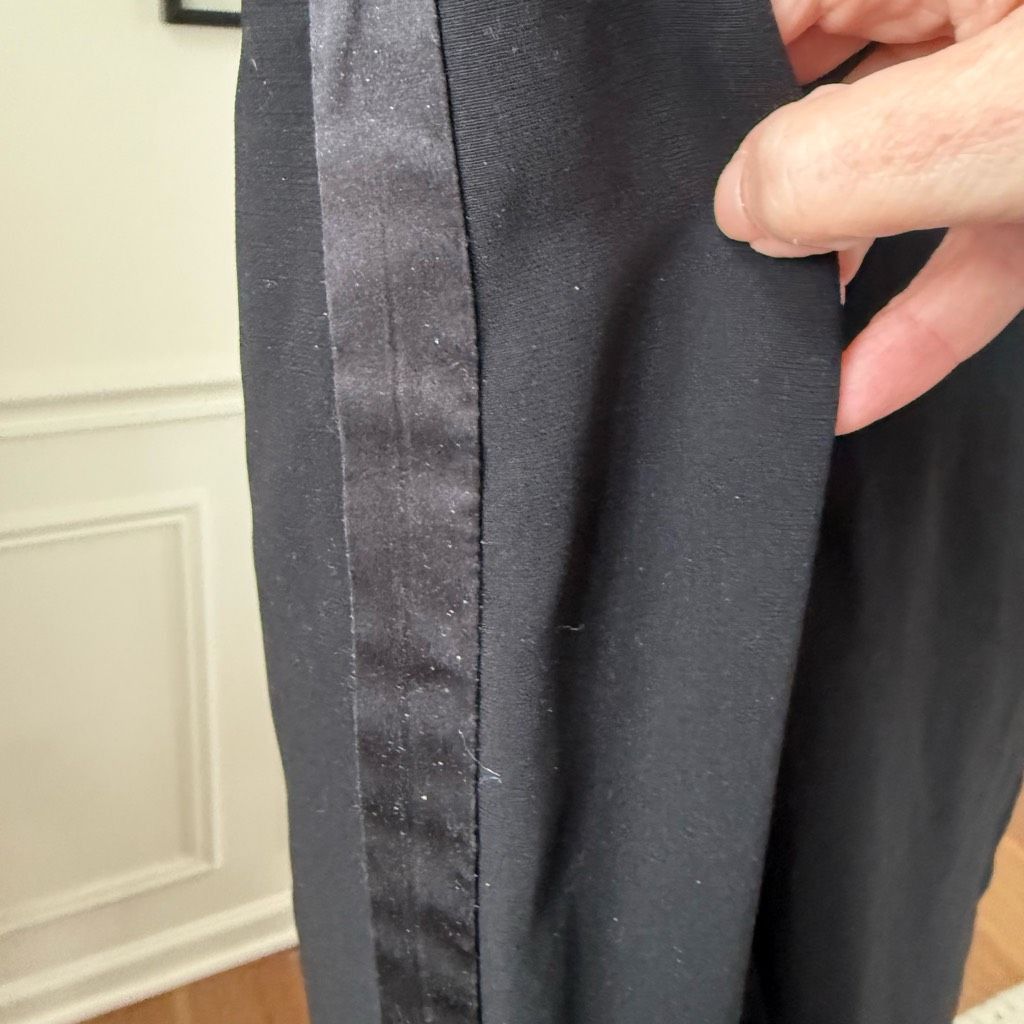 Cinq a Sept Cinq a Sept Black Fringe Hem Tuxedo Stripe Pants $225 4 Size 27" / US 4 / IT 40 - 3 Thumbnail