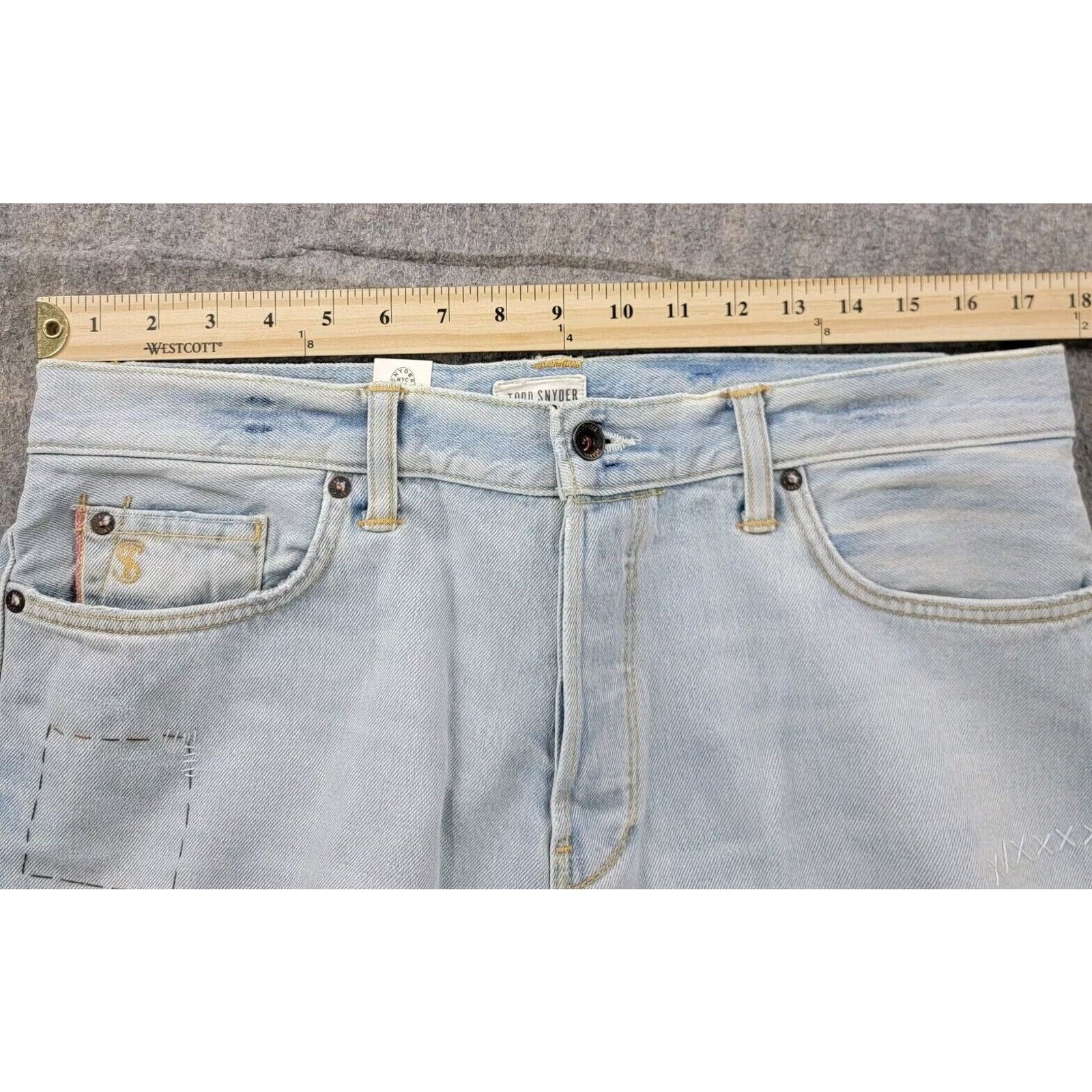 Todd Snyder Todd Snyder Slim Fit Upcycle Patched Selvedge Jeans Size US 34 / EU 50 - 7 Thumbnail
