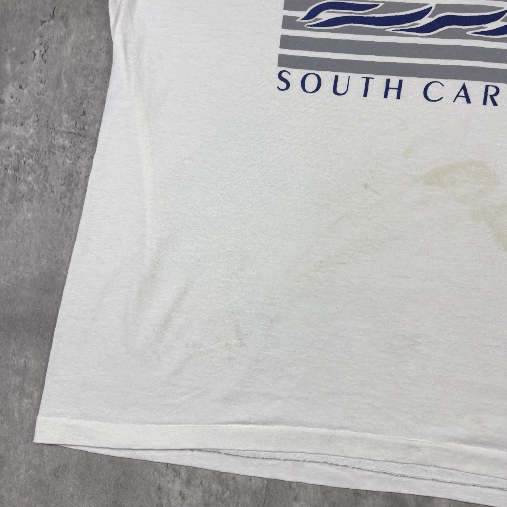 Hanes VINTAGE Charleston North Carolina Sailing Art T Shirt White Single Stitch sz 2XL Size US XXL / EU 58 / 5 - 5 Thumbnail
