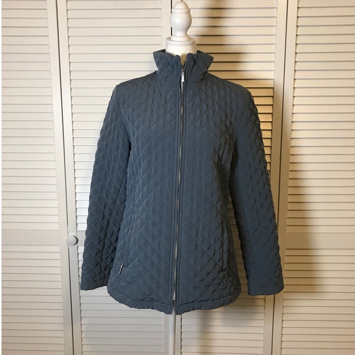 Worthington Worthington Blue High Neck Long Sleeve Puffer Jacket M Size L / US 10 / IT 46 - 1 Thumbnail