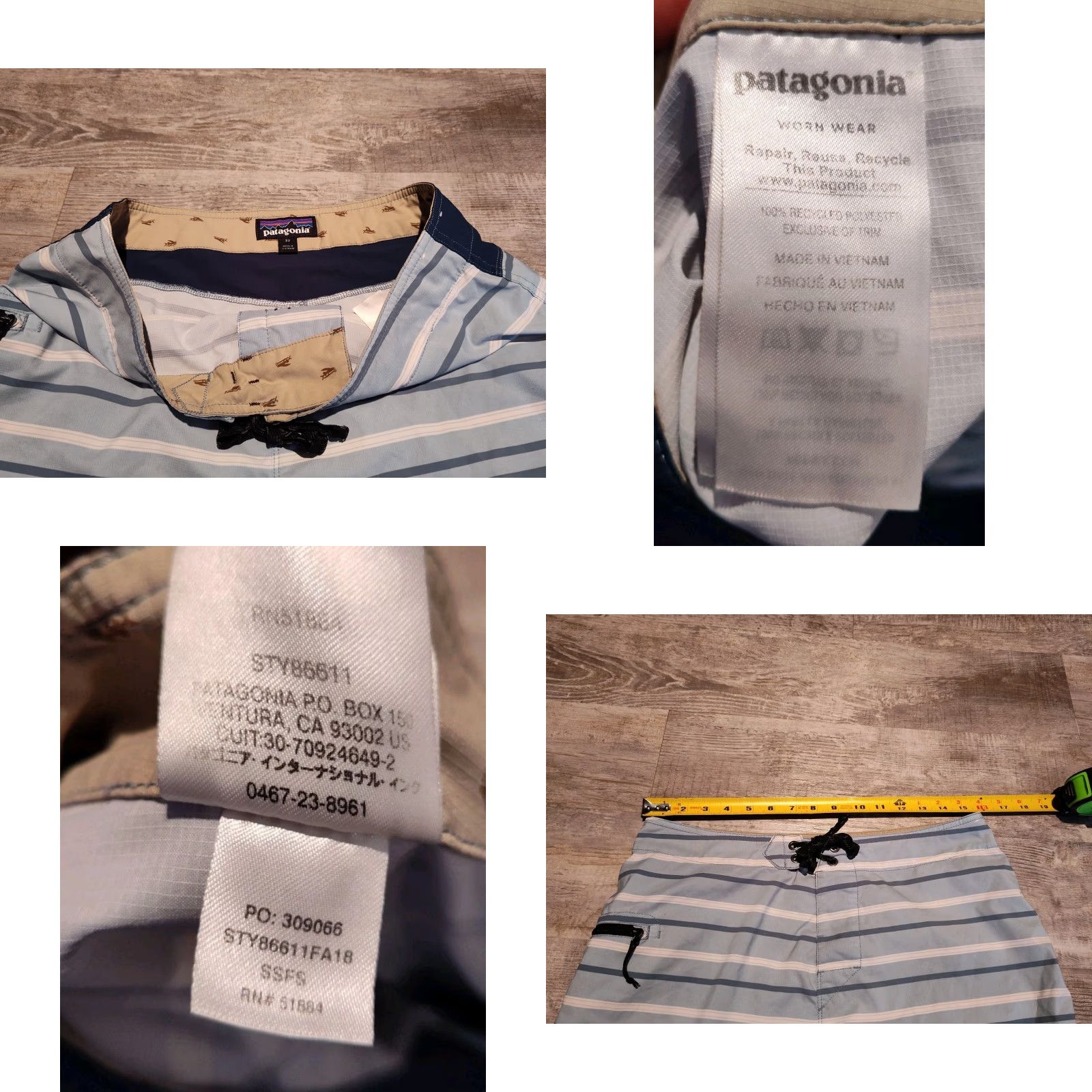 Patagonia PATAGONIA Board Shorts Stretch Planing Men's Size 32 Blue Striped EUC Quick Dry 100% Polyester Recreational Swim Bottom Steady Size US 32 / EU 48 - 8 Thumbnail