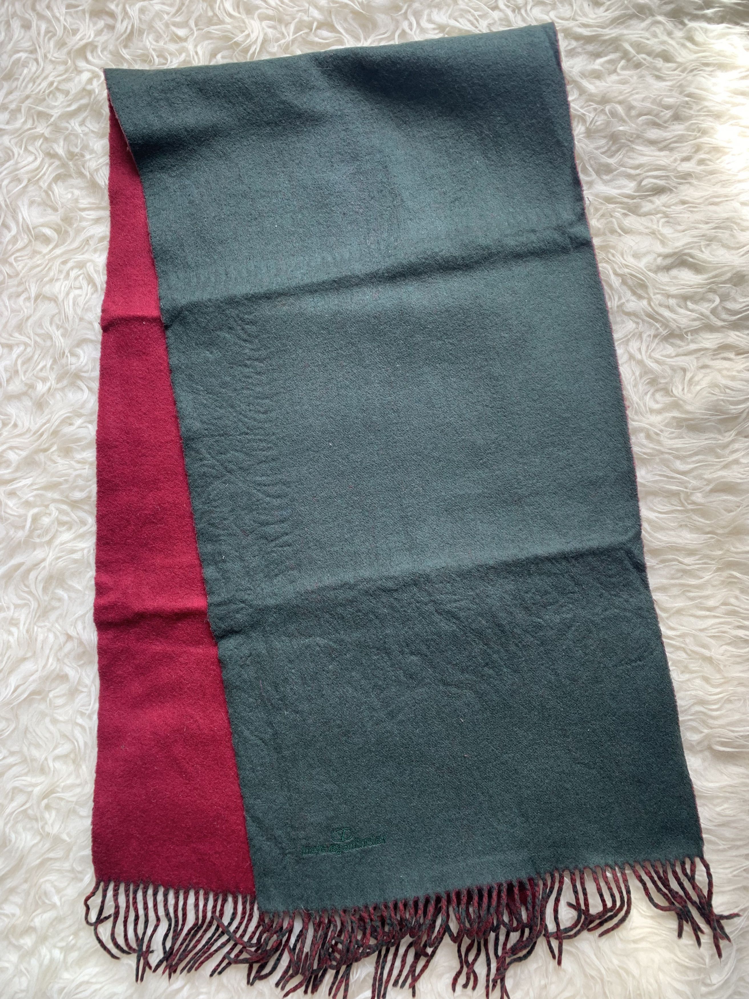 Valentino Valentino Garvani reversible Cashmere Scarf Red and Green Size ONE SIZE - 2 Thumbnail