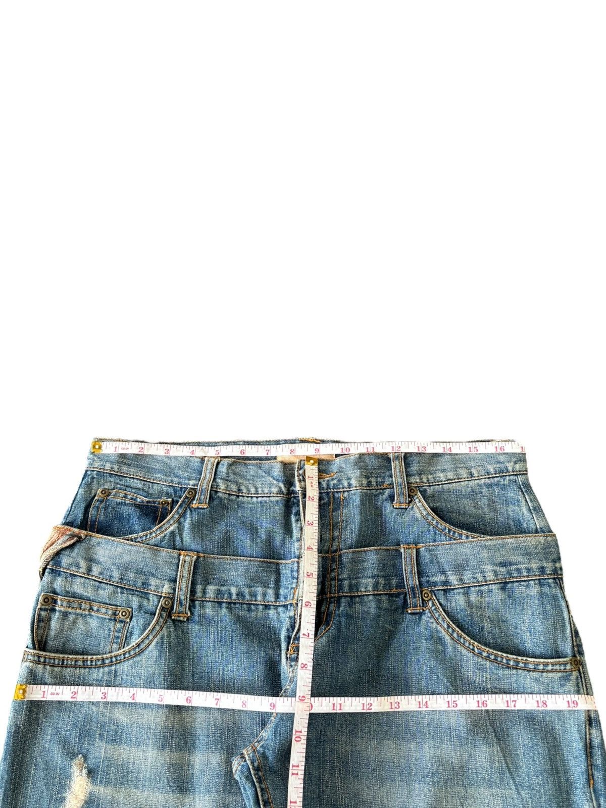 JNCO Vintage Japanese Brand Double Waist Distressed Baggy Jeans Size US 34 / EU 50 - 10 Thumbnail