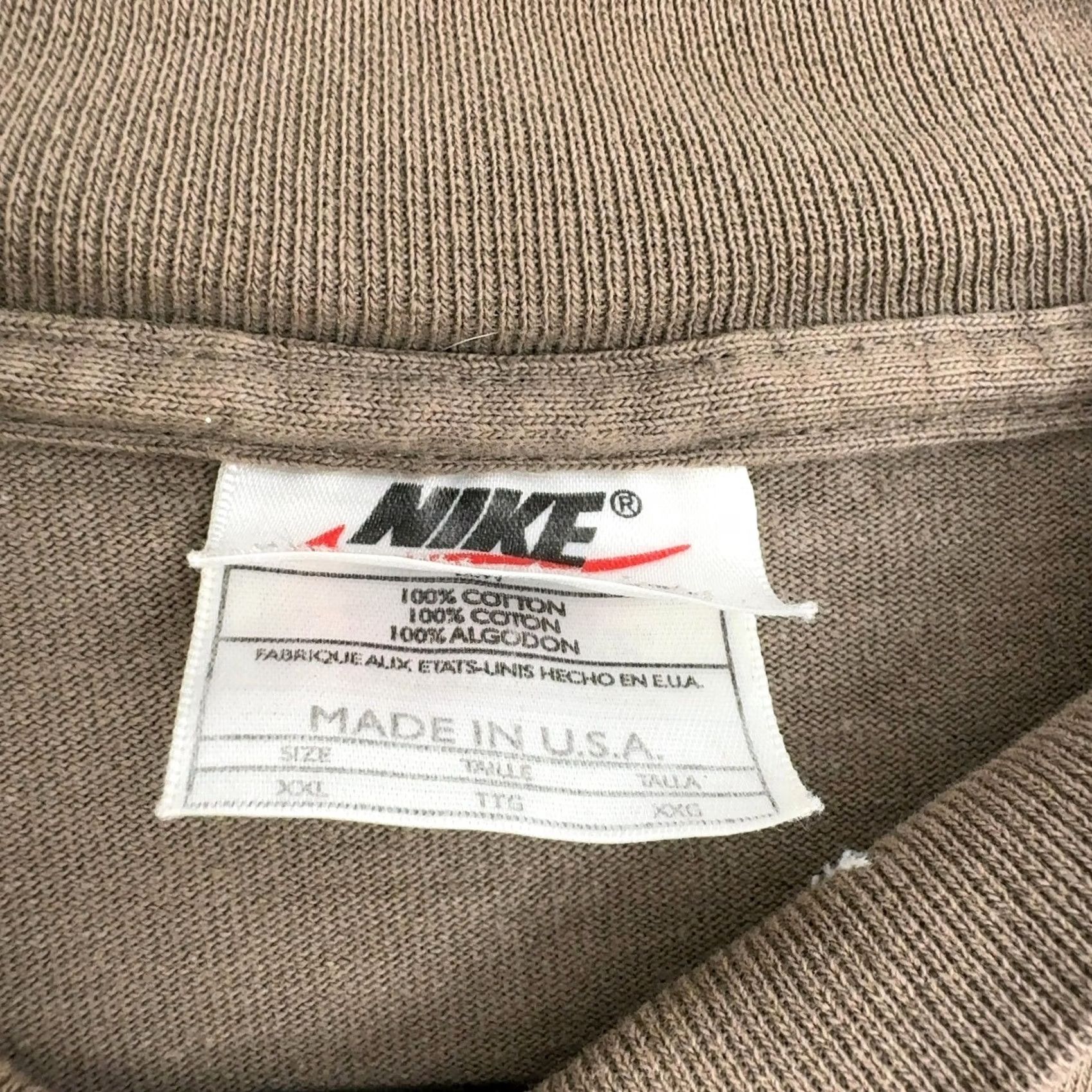 Nike Vintage Nike T Shirt Mens XXL Brown Mock Neck Long Sleeve Streetwear Cotton Size US XL / EU 56 / 4 - 3 Thumbnail