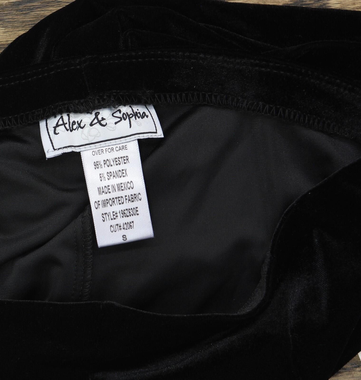 Other Nwt Alex & Sophia Front Slit Wide Leg Velvet Pants Black S Size 28" / US 6 / IT 42 - 4 Thumbnail