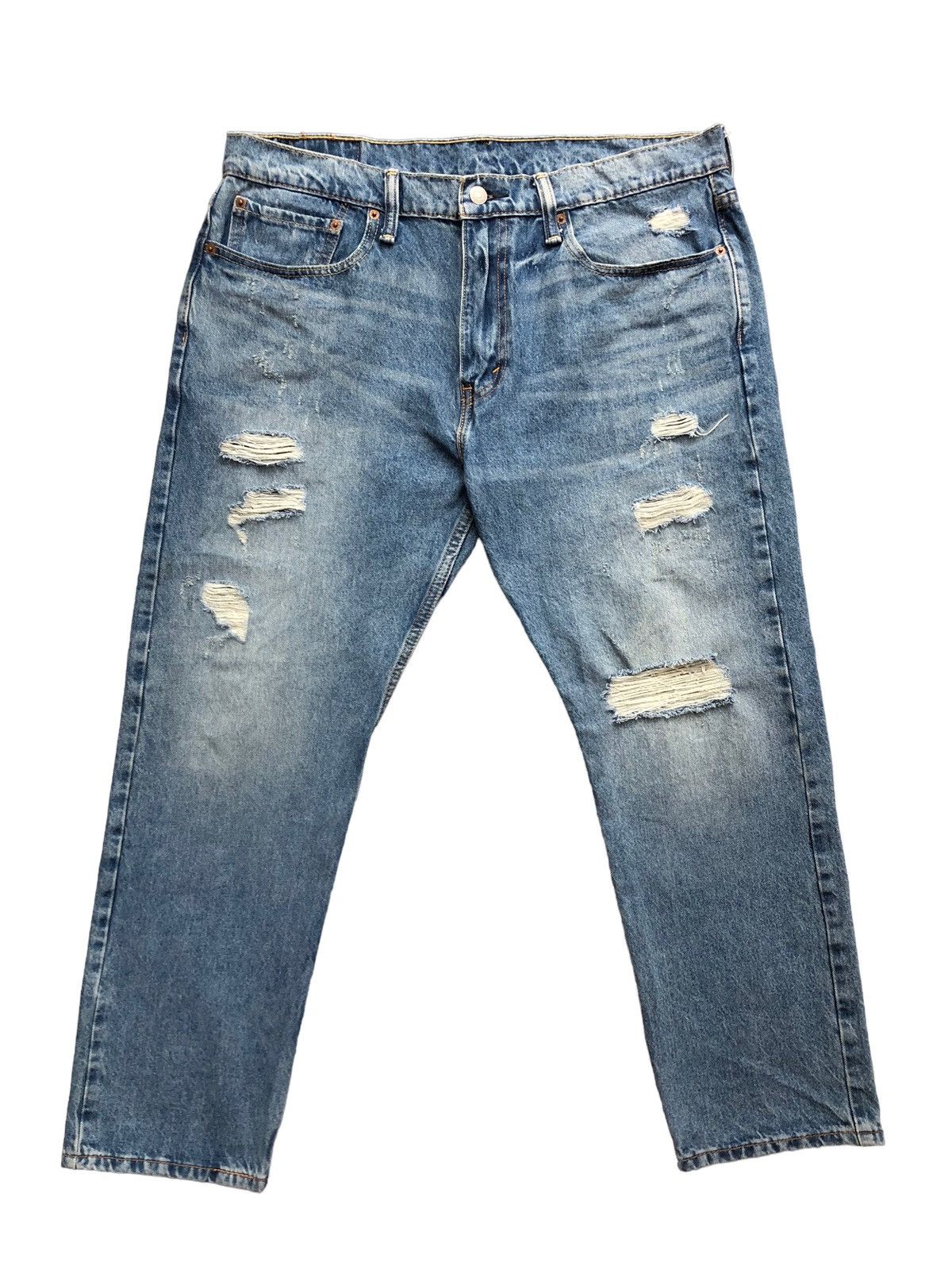 Levi's Vintage Levi's 502 Distressed Ripped Denim Jeans Size US 37 - 1 Thumbnail