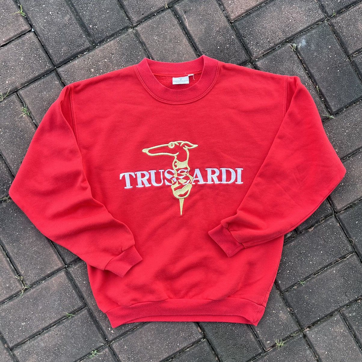 Trussardi × Vintage VINTAGE Y2K TRUSSARDI SPELLOUT EMBROIDERED SWEATSHIRT Size US M / EU 48-50 / 2 - 1 Thumbnail
