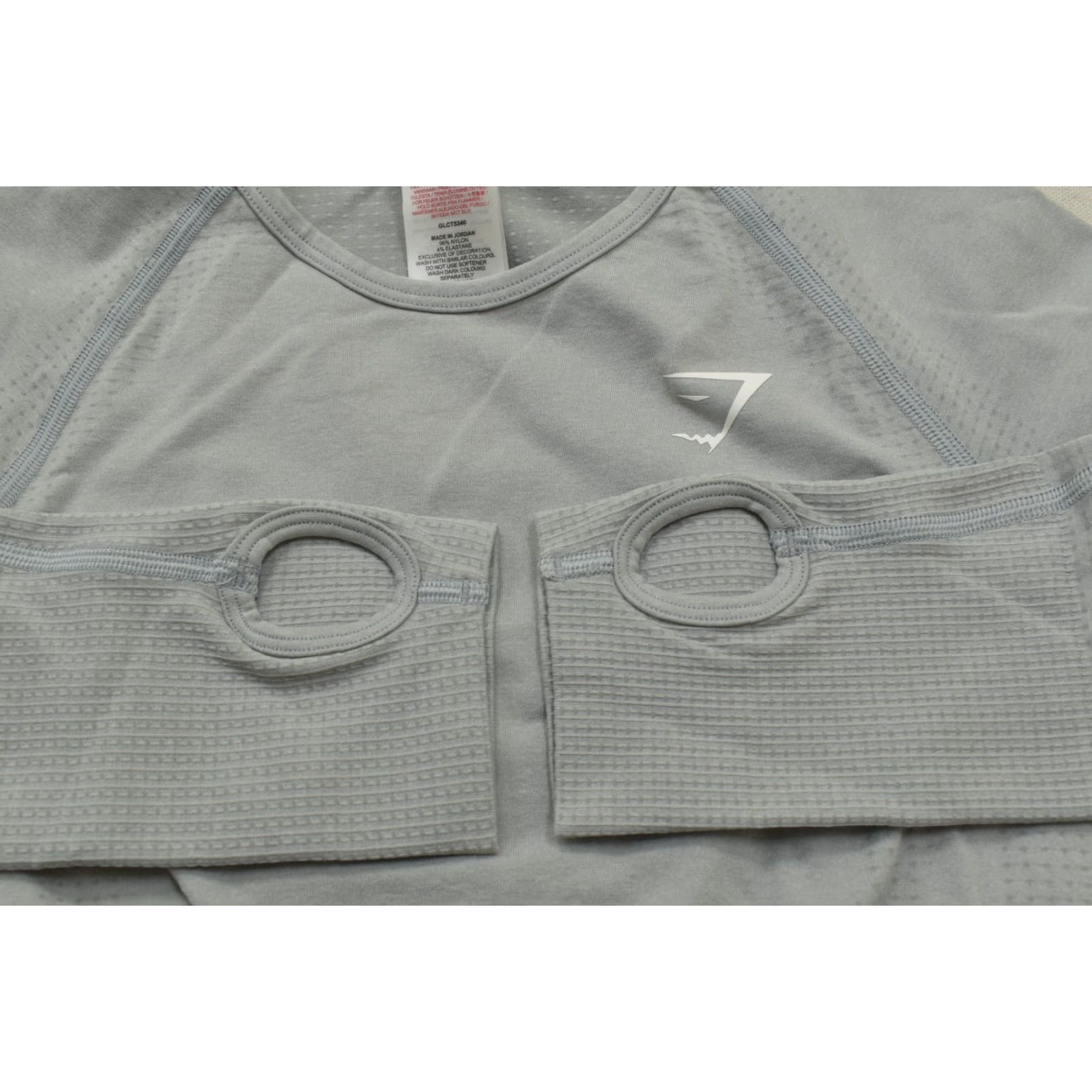Gymshark Gymshark Women's L Vital Seamless 2.0 Long Sleeve Crop Top Gray Marl Crew Neck Crop Top Mens Womens Girls Bags Size L / US 10 / IT 46 - 7 Thumbnail
