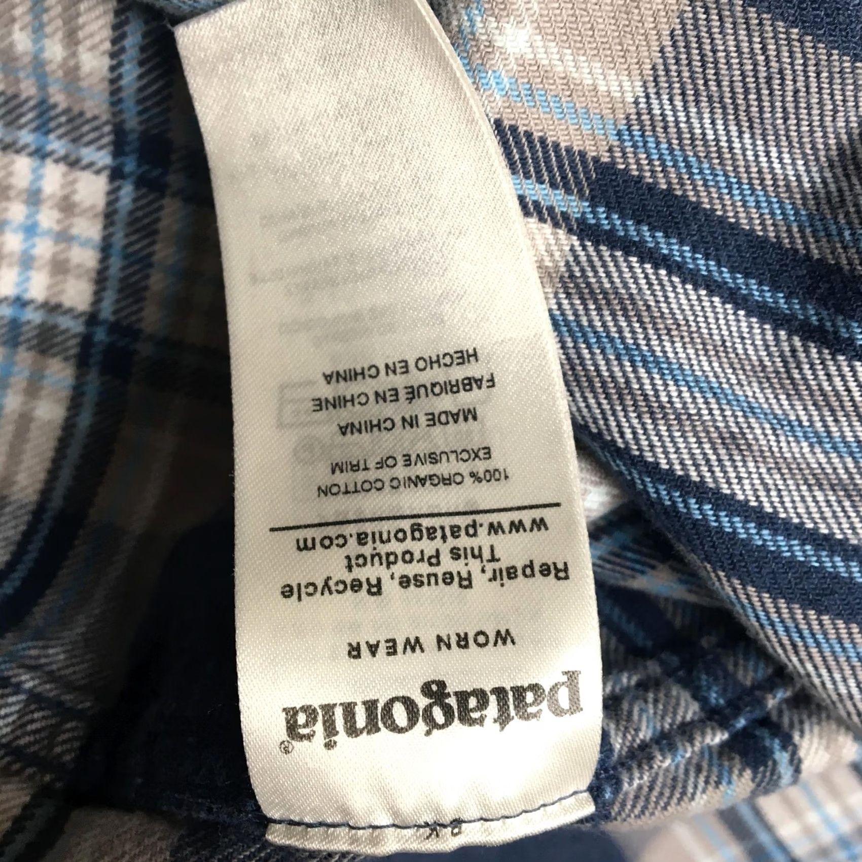 Patagonia Patagonia Fjord Flannel Shirt Mens Large L Blue Plaid Organic Cotton Button-Up Long Sleeve Casual Fall Size US L / EU 52-54 / 3 - 7 Thumbnail