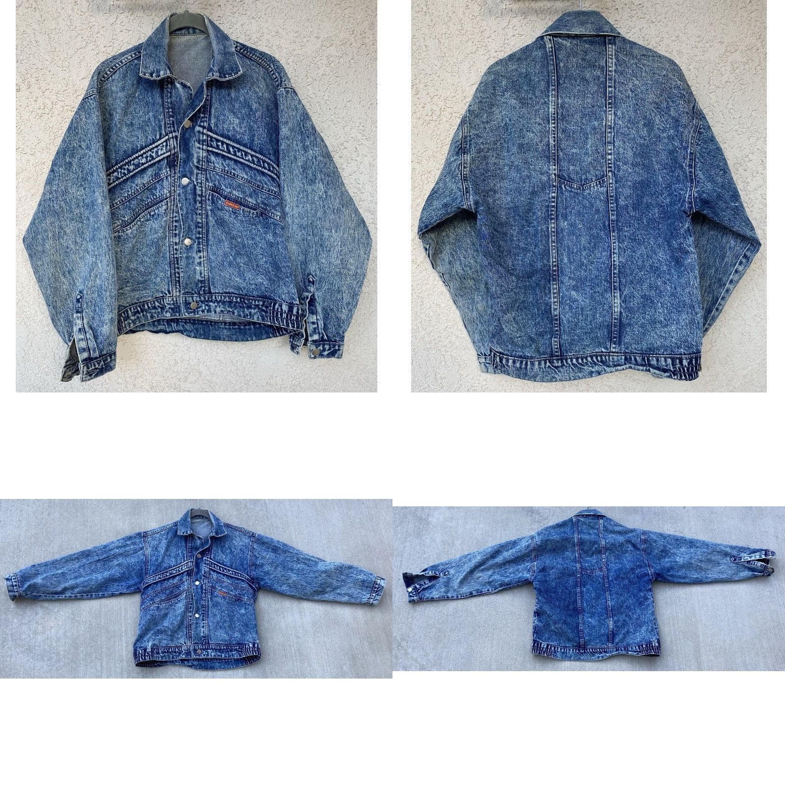 Vintage VINTAGE Bandolino Denim Jacket Acid Wash Cropped Boxy Western Seam 80s 90s Worn Blue Cotton Denim Women Jacket Bandolino Western Casual Vintage Size ONE SIZE - 9 Thumbnail