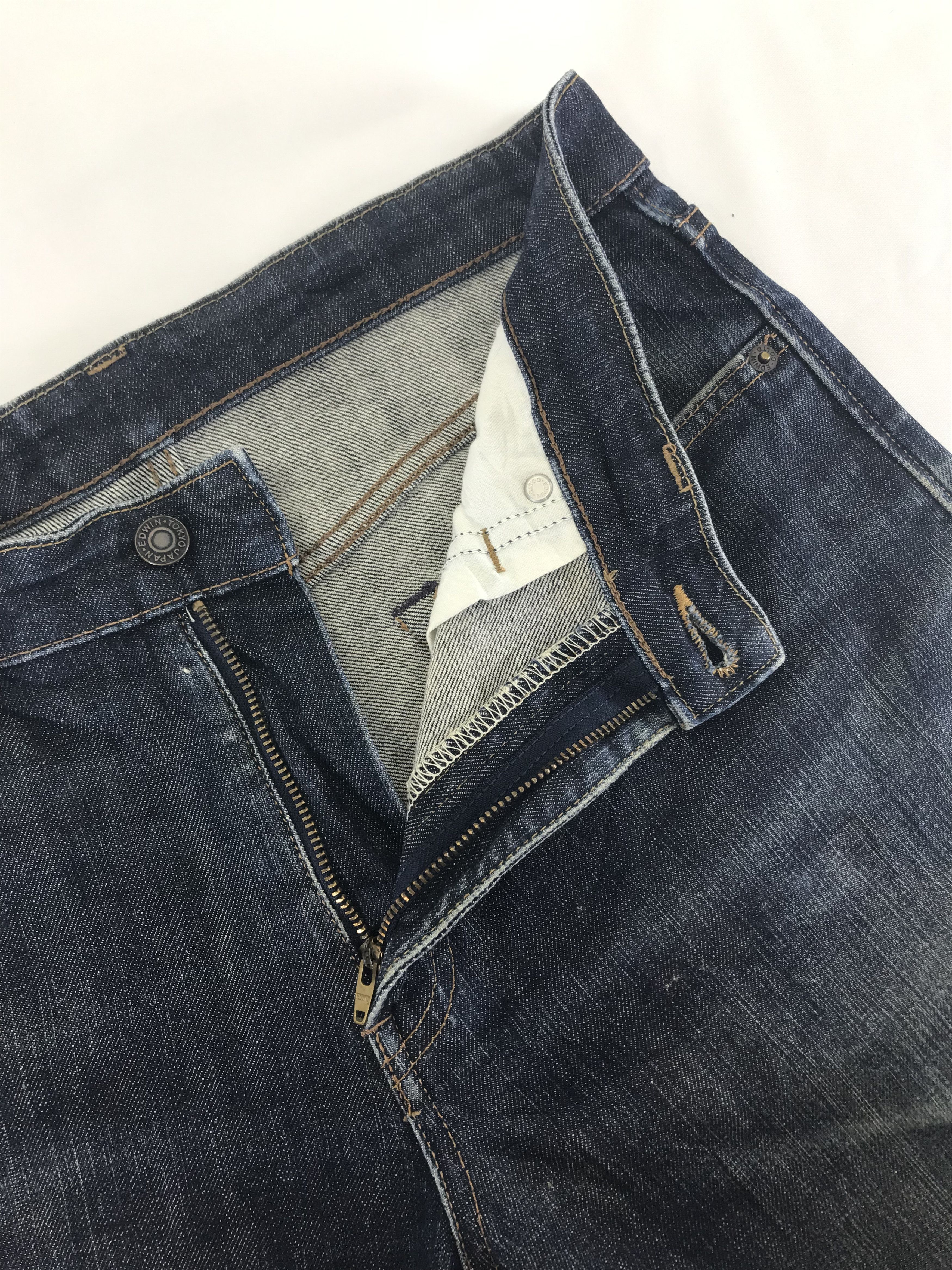 Edwin Vintage Edwin 503 Japanese Blue Ripped Jeans Size US 31 - 9 Thumbnail