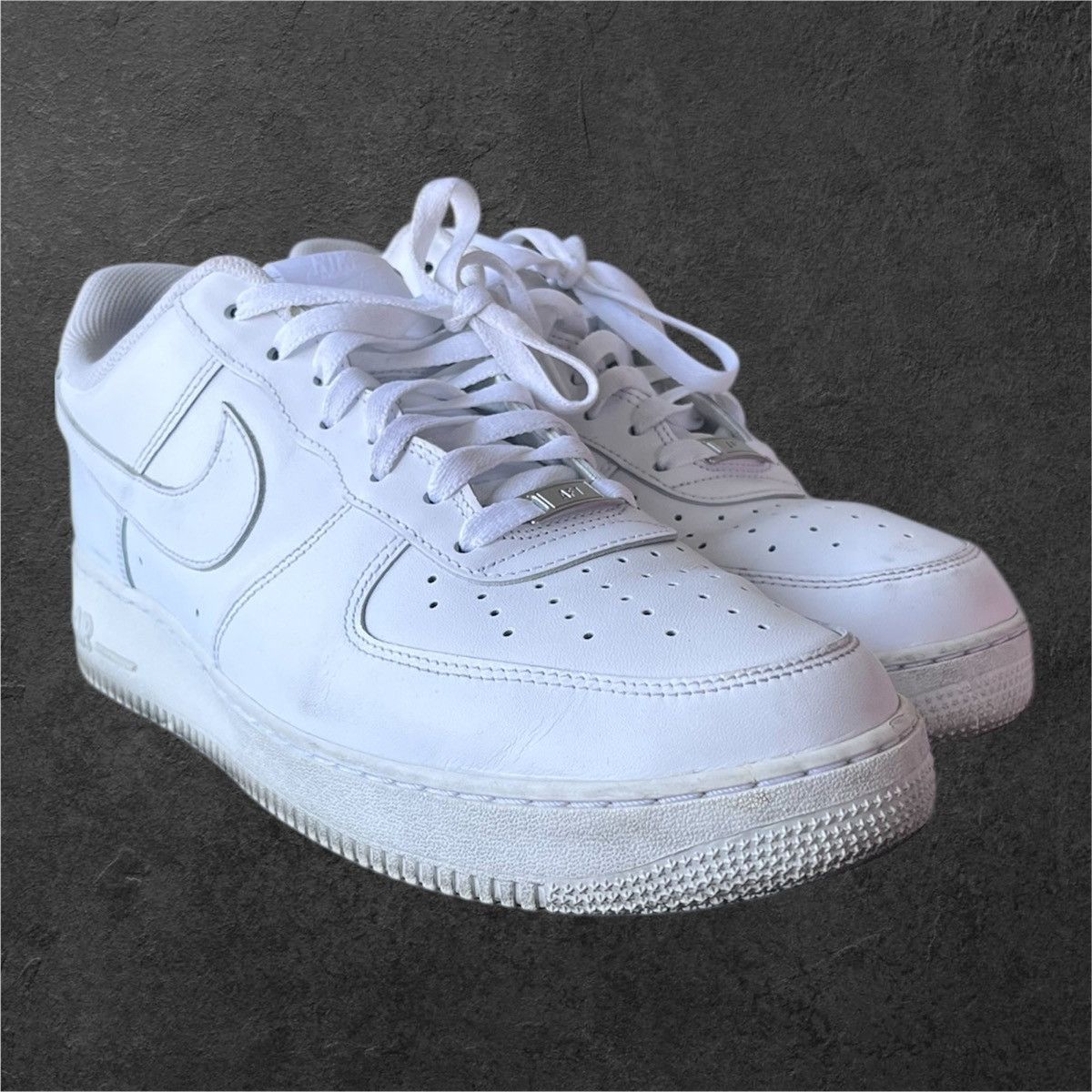 Nike White Nike Air Force 1s. Size US 13 / EU 46 - 5 Thumbnail