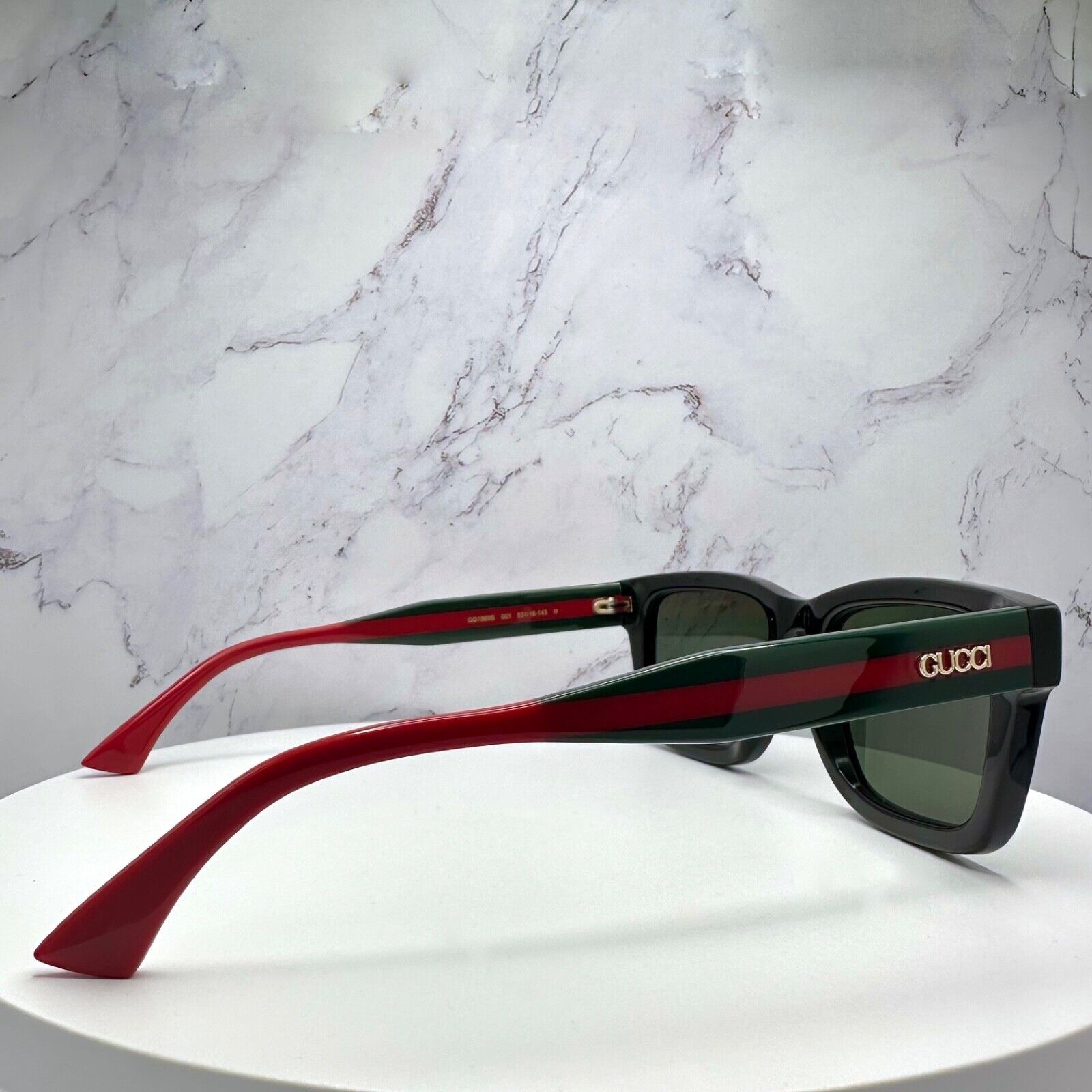 Gucci New GUCCI Sunglasses Black Gold 3D Metal Logo Square Size ONE SIZE - 15 Thumbnail