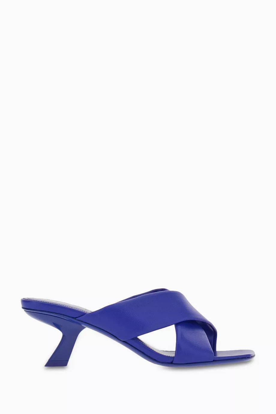 Salvatore Ferragamo o1y0426 Sculptural Heel Mules in Bright Blue Size US 7 / IT 37 - 1 Thumbnail