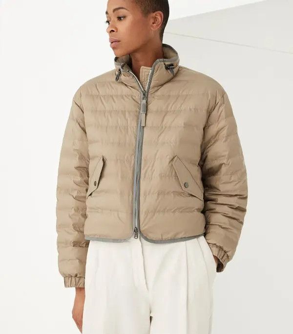 Brunello Cucinelli o1la1rc1a0425 Wr Padded Jacket in Natural Size XL / US 12-14 / IT 48-50 - 2 Thumbnail