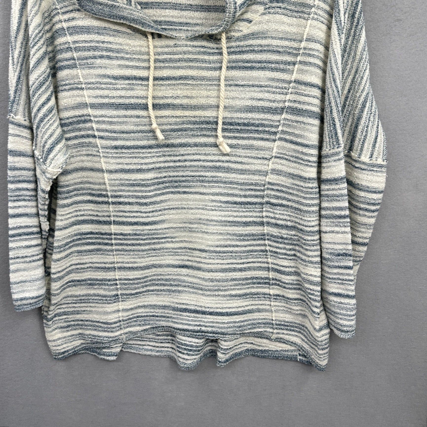 Lucky Brand Lucky Brand Sweater Womens L Hooded Striped Knit Casual Boho Modern Classic 90s Read Women, Blue Sm Home Fashion Size L / US 10 / IT 46 - 6 Thumbnail