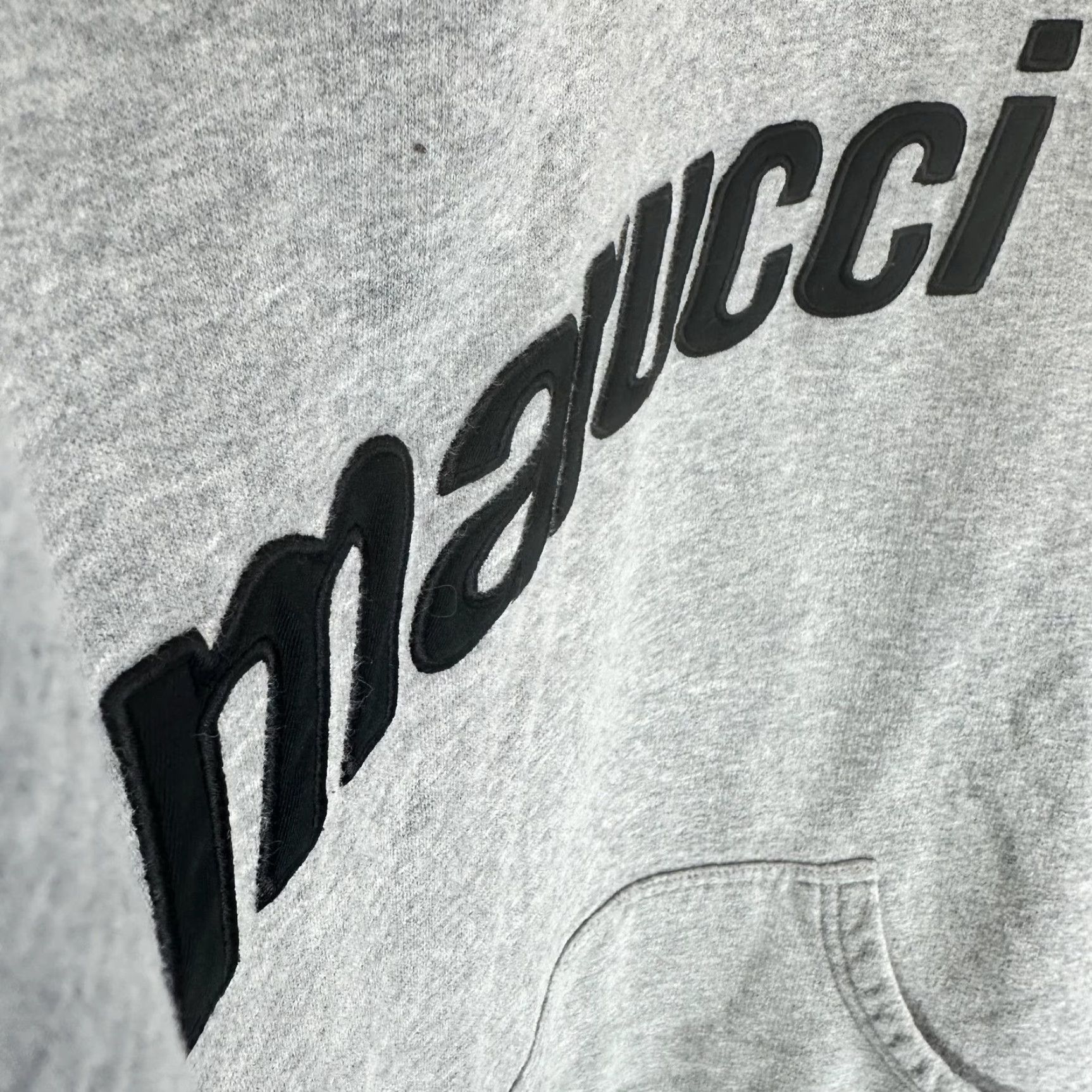 Vintage Marucci Hoodie Mens Medium Gray Pullover Kangaroo Pocket Logo Applique Athletic Size US M / EU 48-50 / 2 - 6 Thumbnail