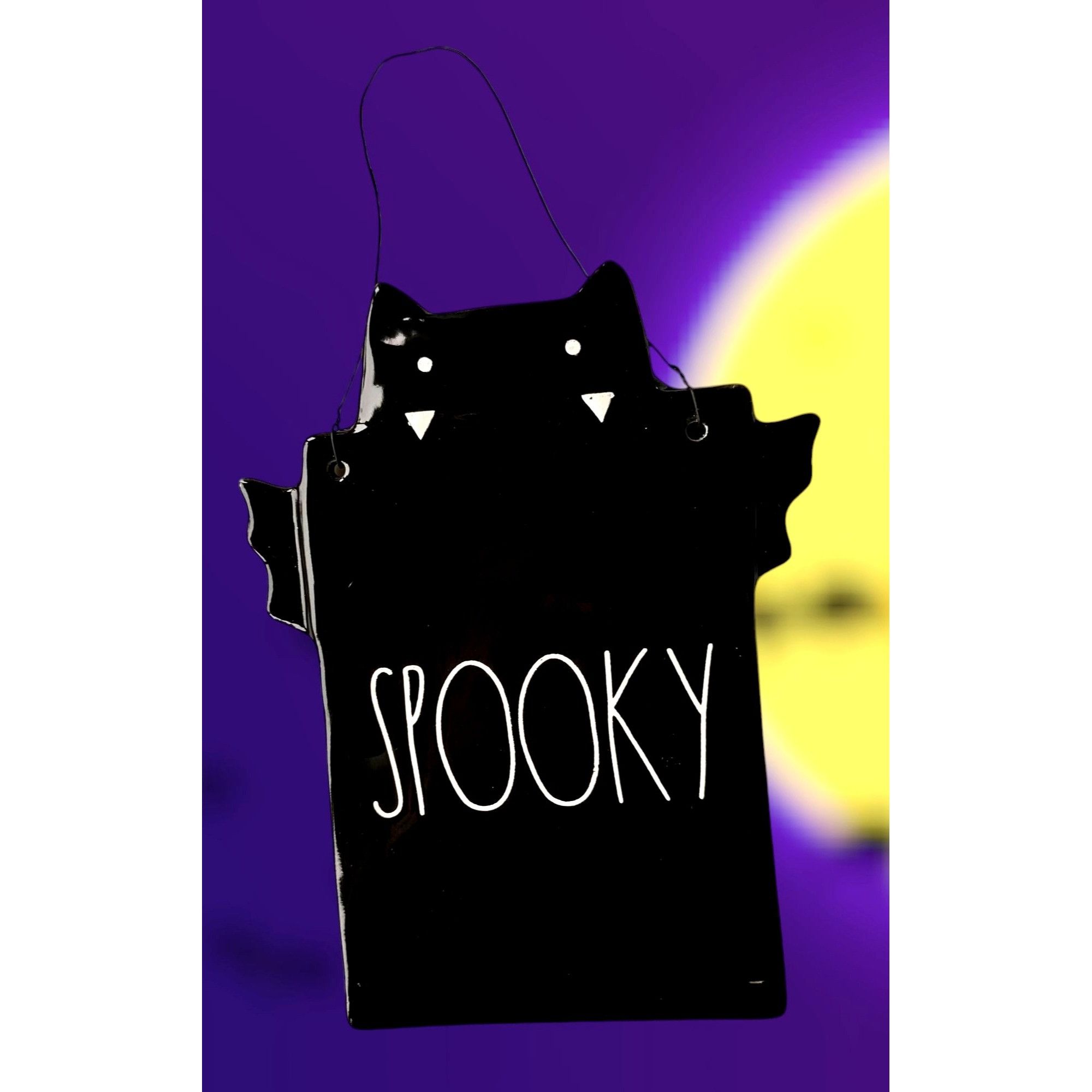 Handmade New Rae Dunn Halloween Spooky Bat Wall Plaque Hanging Fall O Size ONE SIZE - 1 Thumbnail