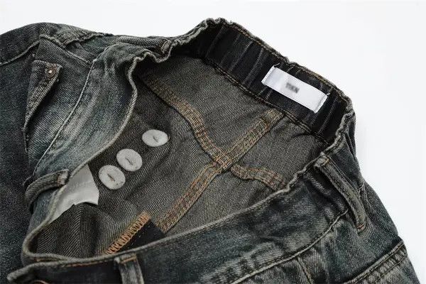 Japanese Brand Street retro washed distressed loose straight-leg jeans Size US 32 / EU 48 - 4 Thumbnail