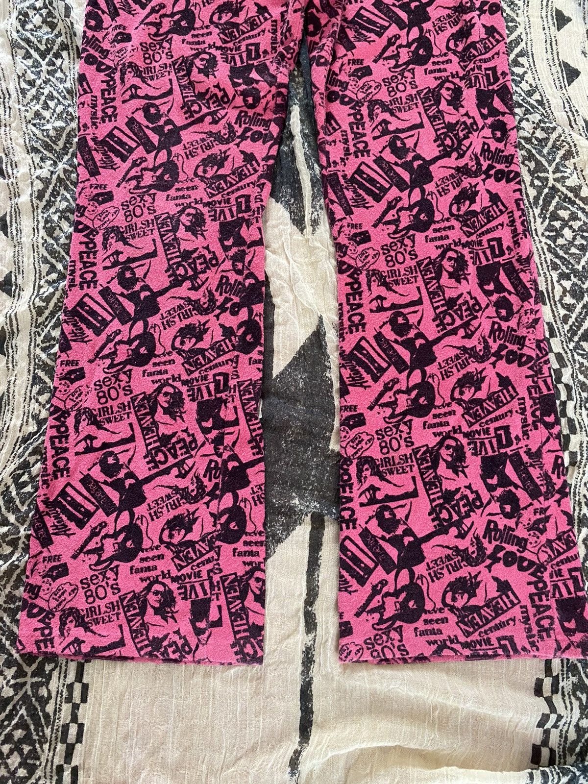 Beauty Beast × Hysteric Glamour × Japanese Brand Fleur & parfum flared all over print sweatpants Size US 28 / EU 44 - 3 Thumbnail