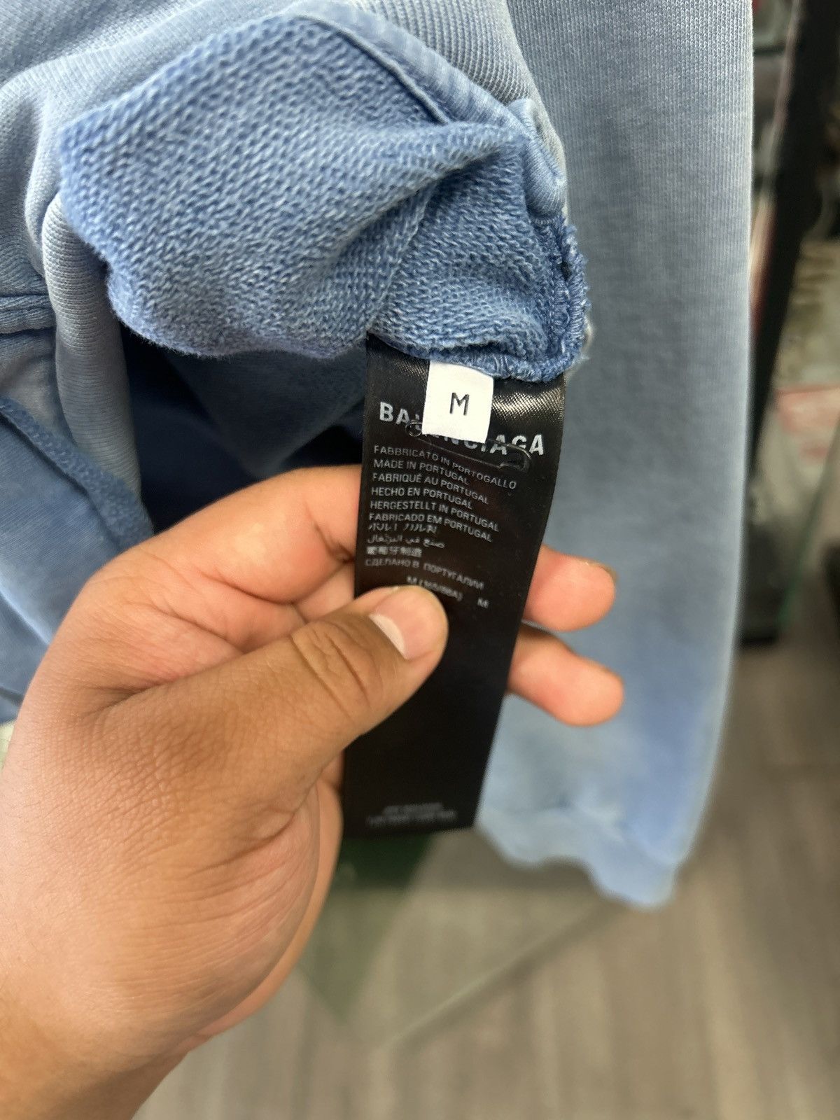 Balenciaga Balenciaga Blue Tape Hoodie Size US M / EU 48-50 / 2 - 9 Thumbnail