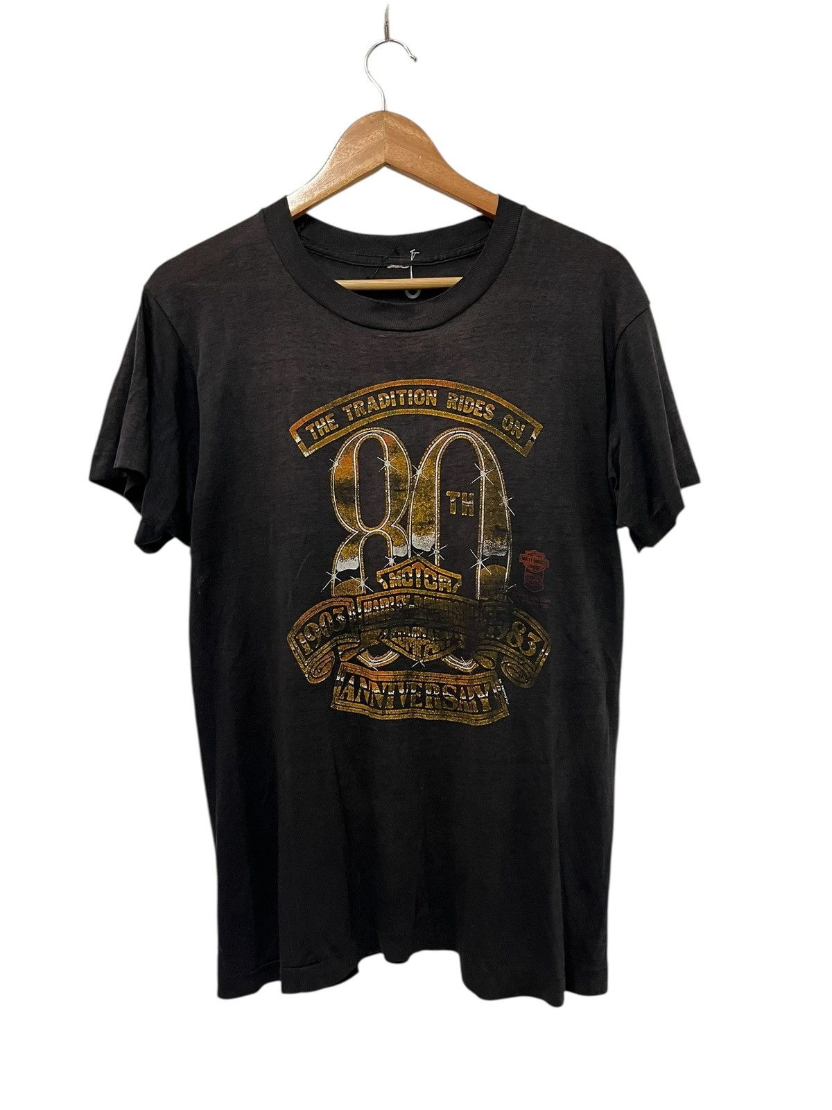 Harley Davidson 🔥Vtg 1983 Harley-Davidson 3D Emblem 80th Anniversary Size US M / EU 48-50 / 2 - 2 Thumbnail