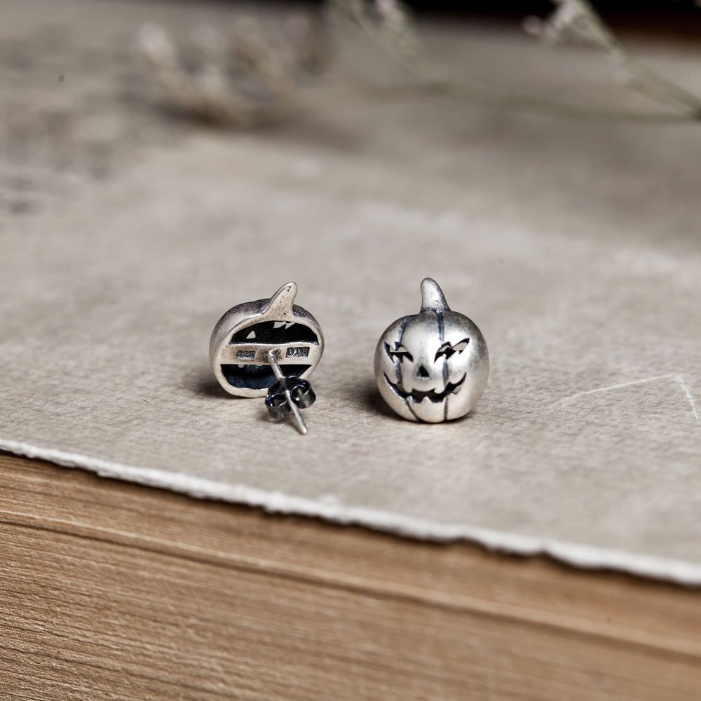 Jewelry Halloween Pumpkin Design Earrings One Pairs Chrome Jewelry Size ONE SIZE - 3 Thumbnail