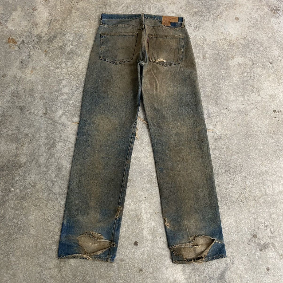 Levi's Thrashed! Vintage 90’s Levis 501 Big E Selvedge Jeans Size US 32 / EU 48 - 15 Thumbnail
